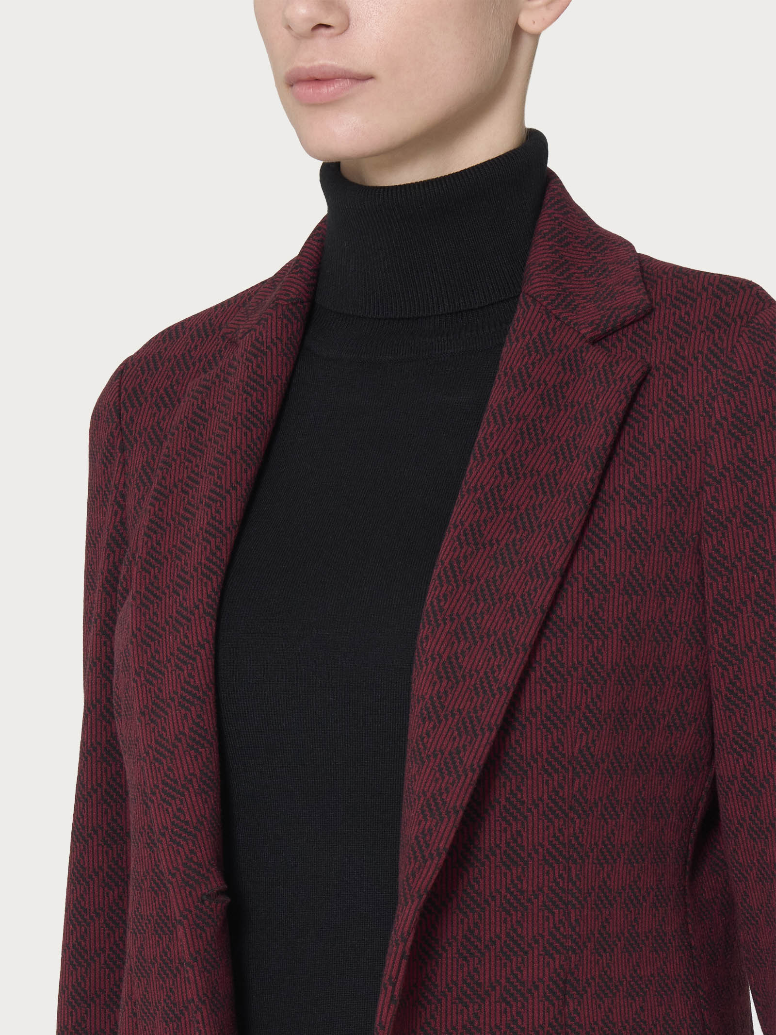 Ragno Compact Blazer Eco Jacquard Fant. Tibetan Red