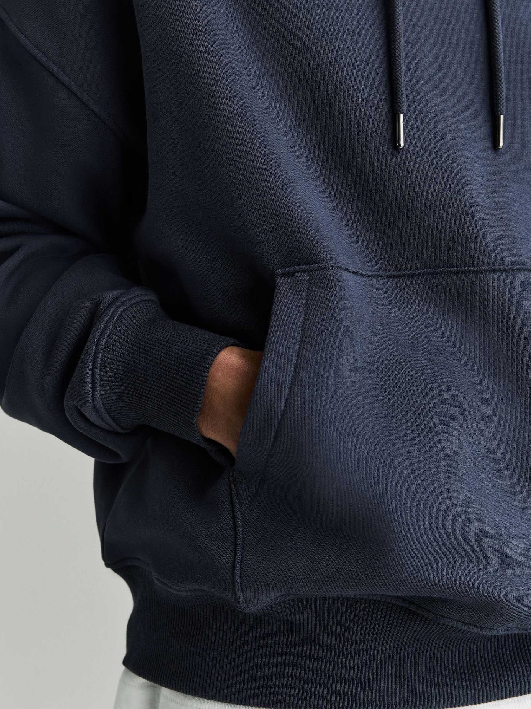 Next felpa con cappuccio uomo jersey cotone pesante oversize steel blue M