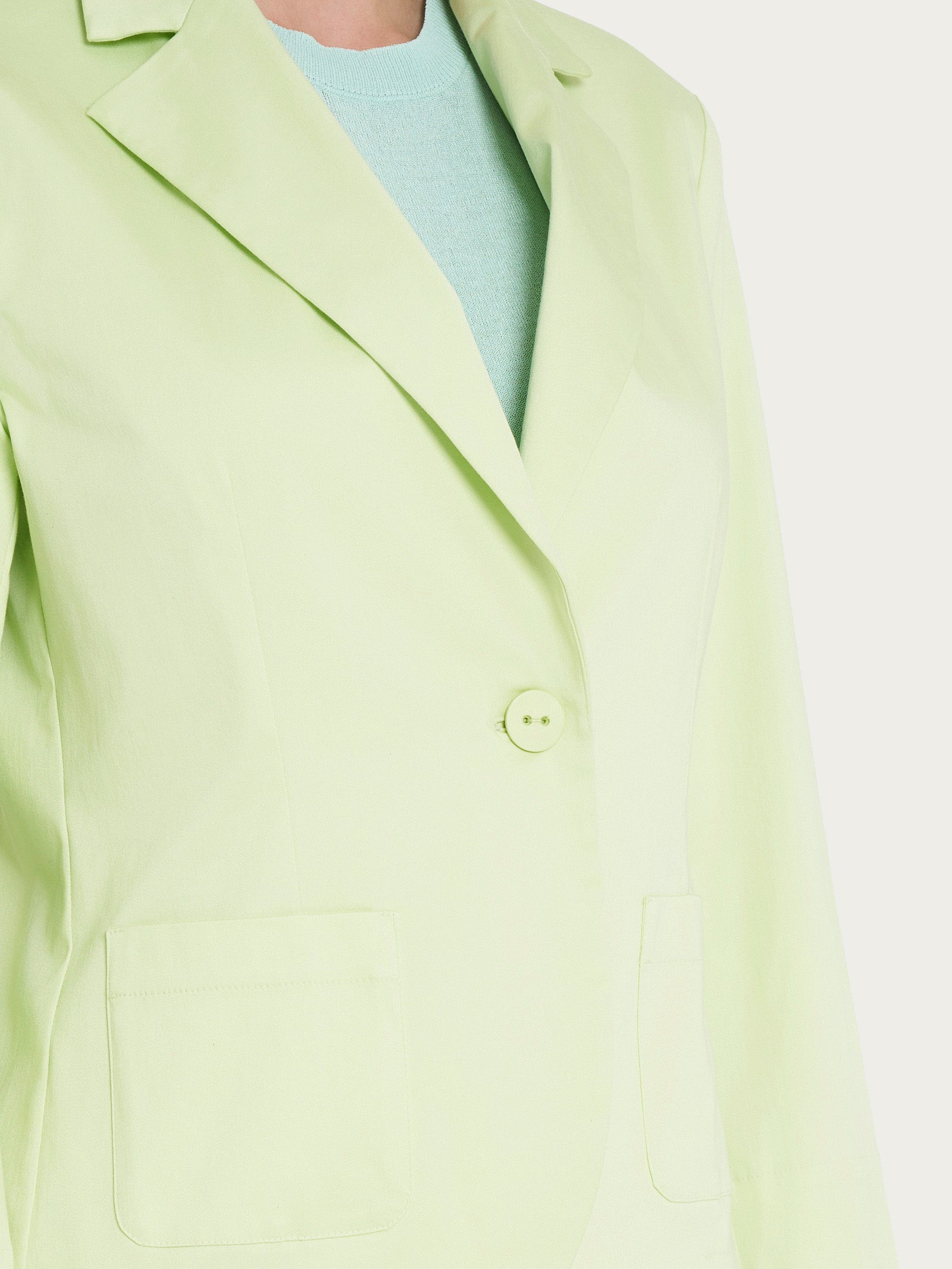 Ragno Satin Power Blazer Corto 1 Bottone Manica 3/4 Shadow Lime