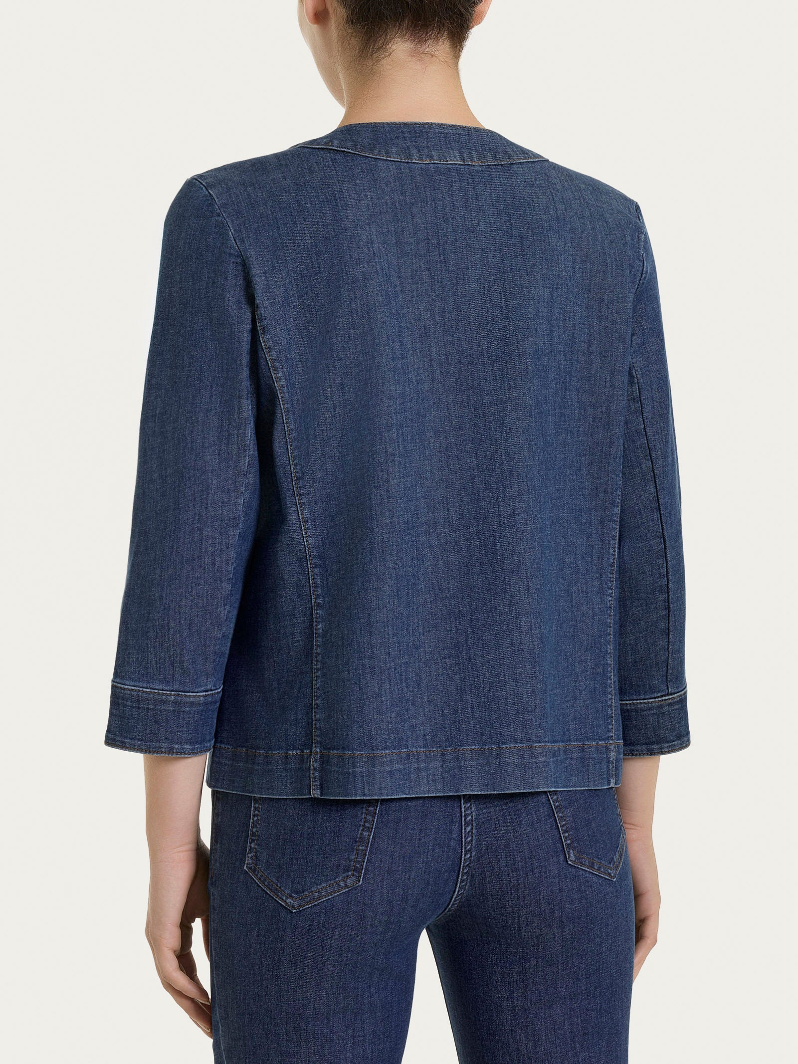 Ragno Light Denim Giacca con Bottoni Indigo Manica 3/4
