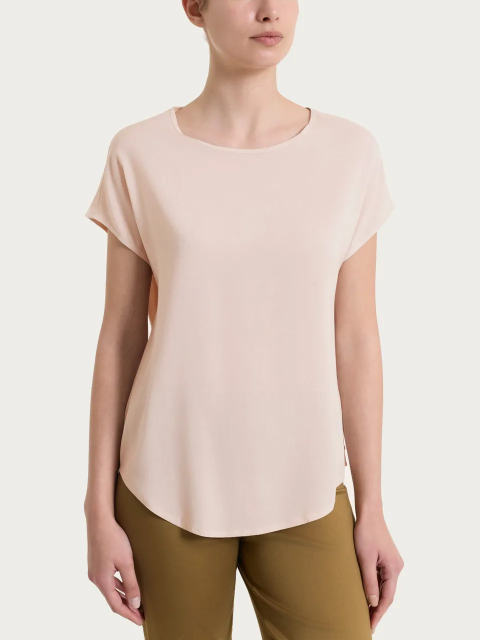 Ragno Voile Stretch Blusa kimono cameo rose manica corta