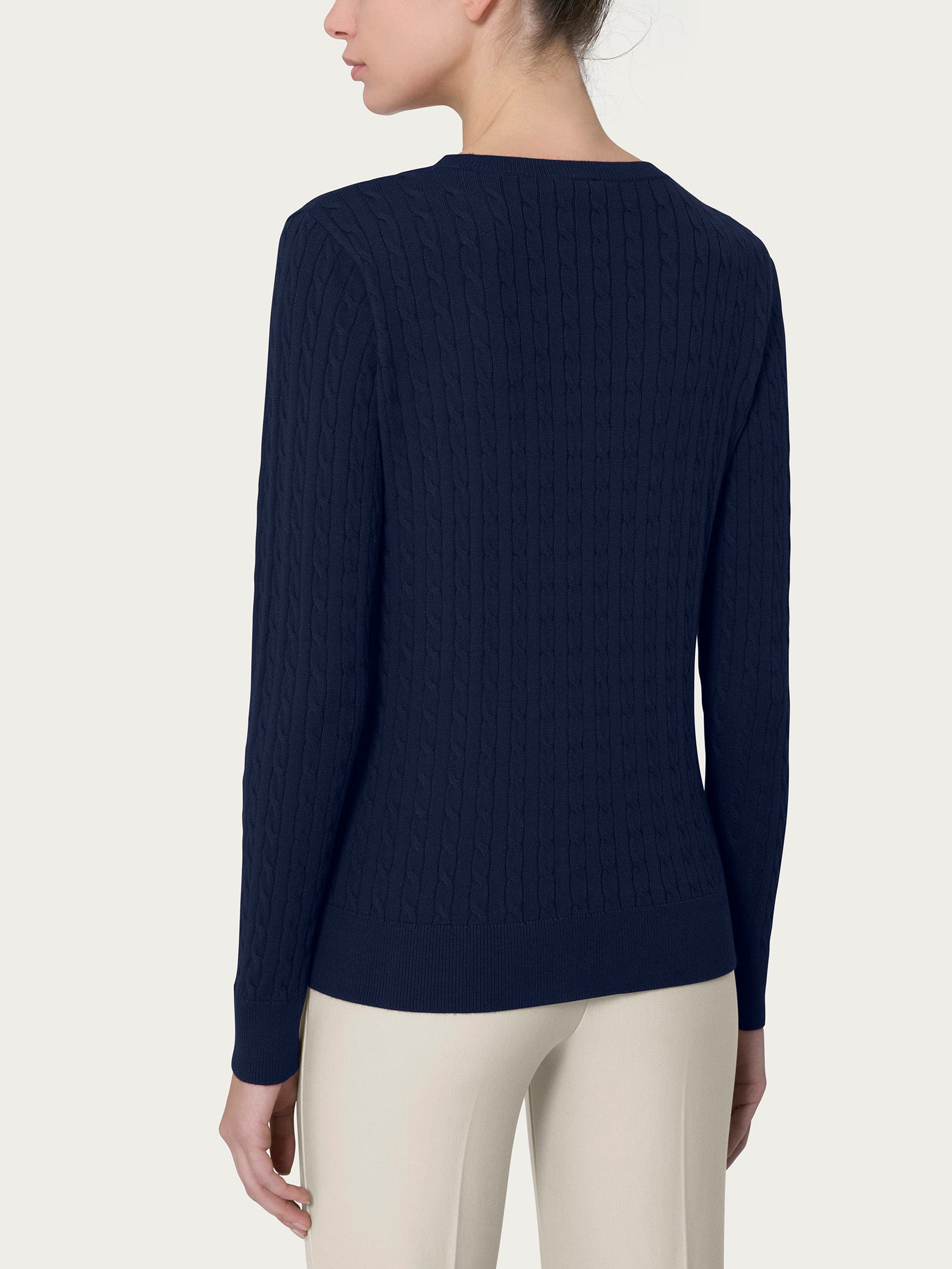 Ragno Super Soft Maglia Girocollo Viscosa Donna Bleu