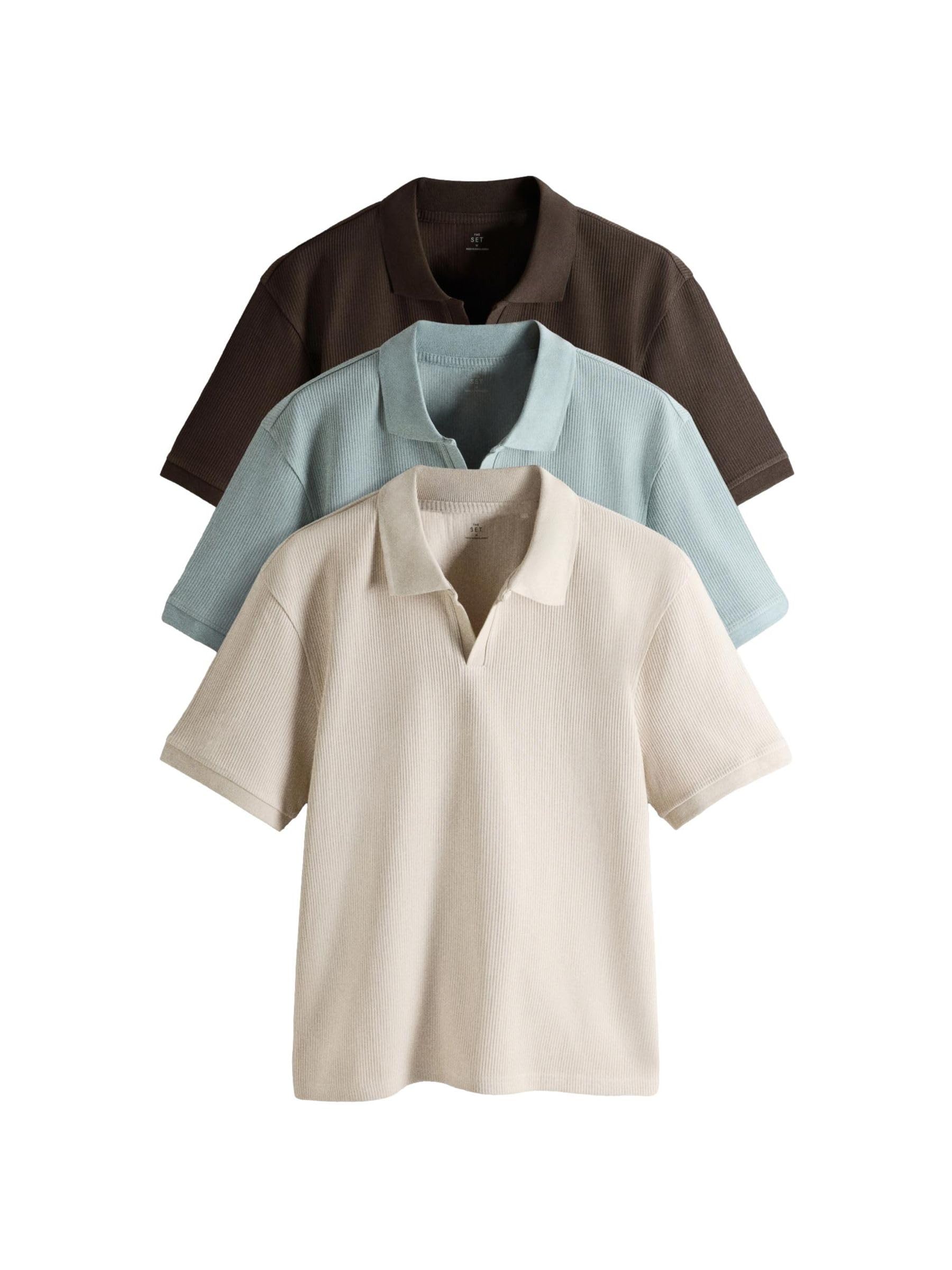 Next The Set t-shirt cotone pesante coste 3 pezzi uomo