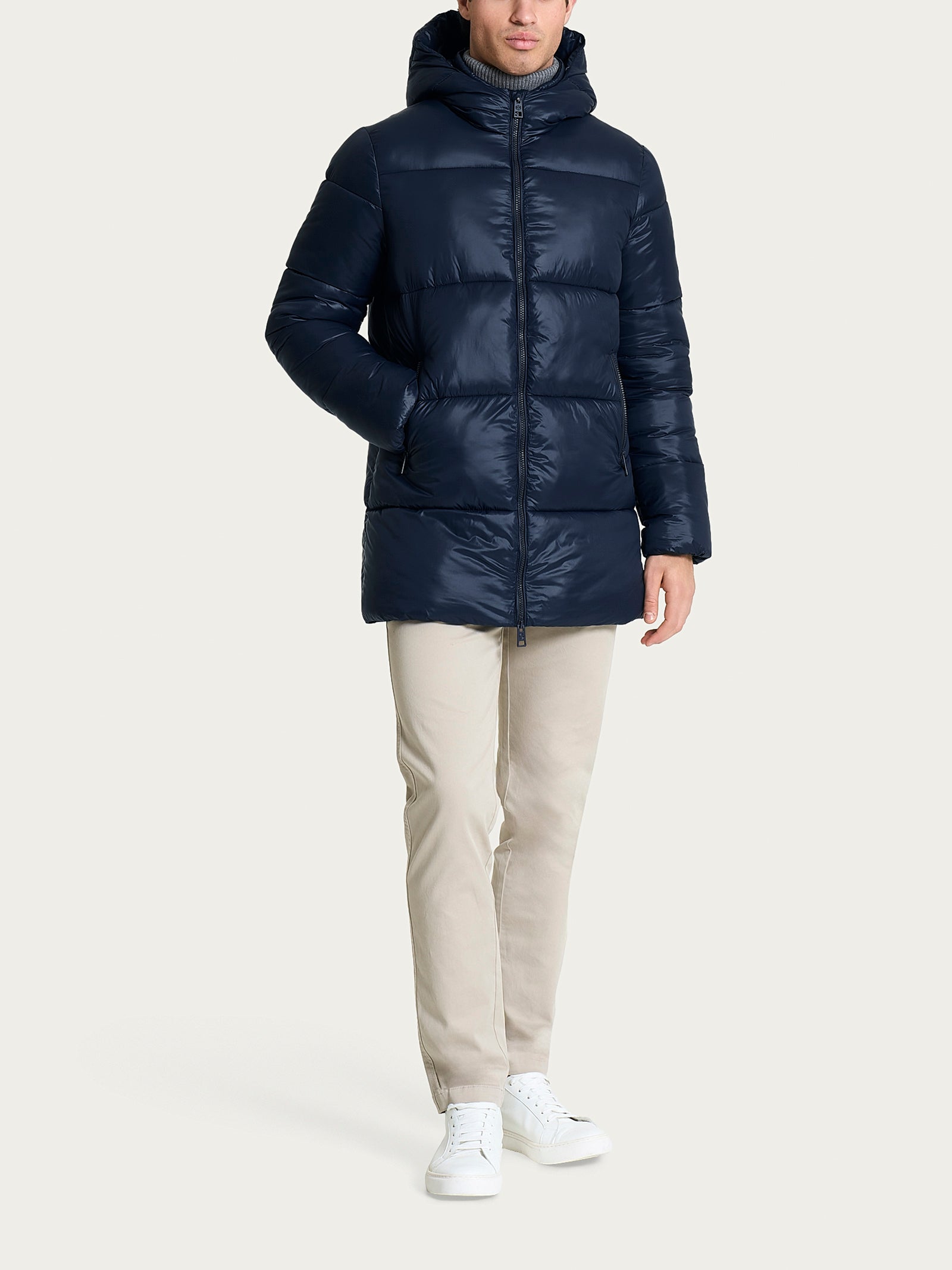 Ragno Vegan Down piumino uomo cappuccio Outer Space