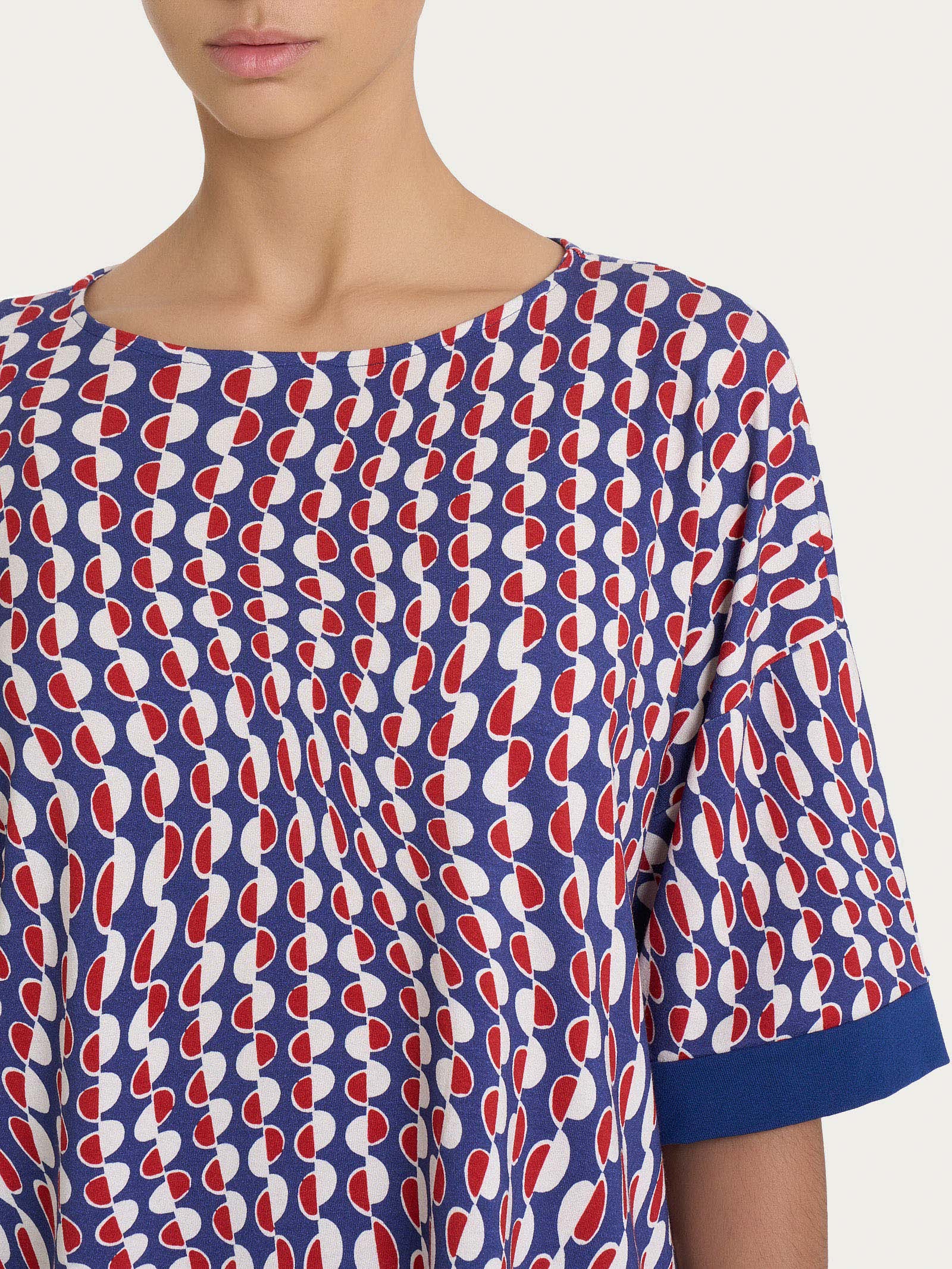 Ragno Viscosa Summer maglietta girocollo Blueberry boxy