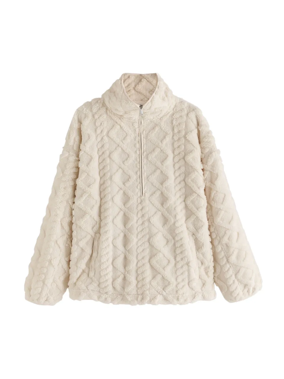 Next pile trecce mezza zip sherpa donna M