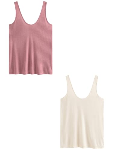 Next canotta donna coste scollo rotondo 2 pezzi taglia 42