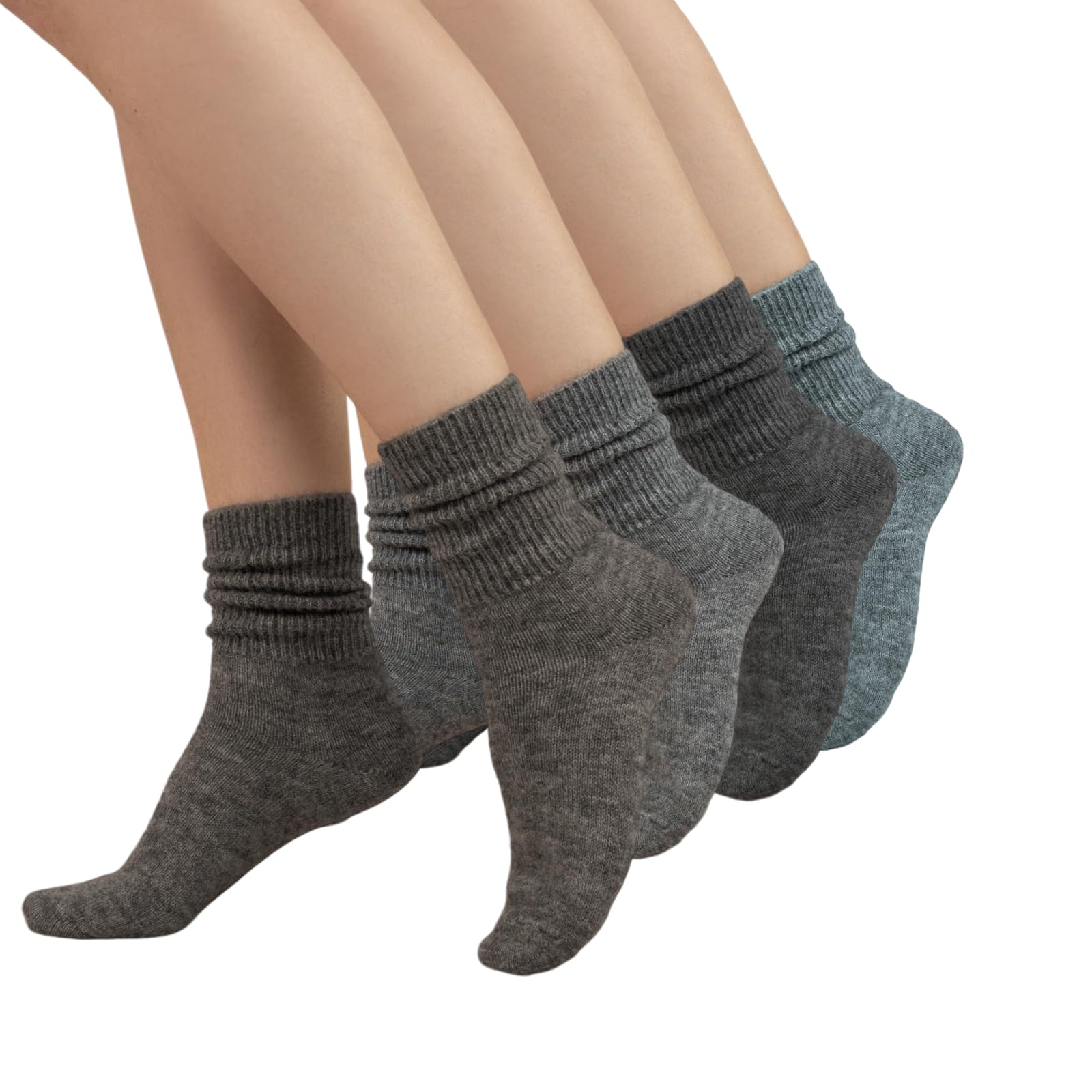 Lady C calzini corti lana alpaca donna chiari con risvolto