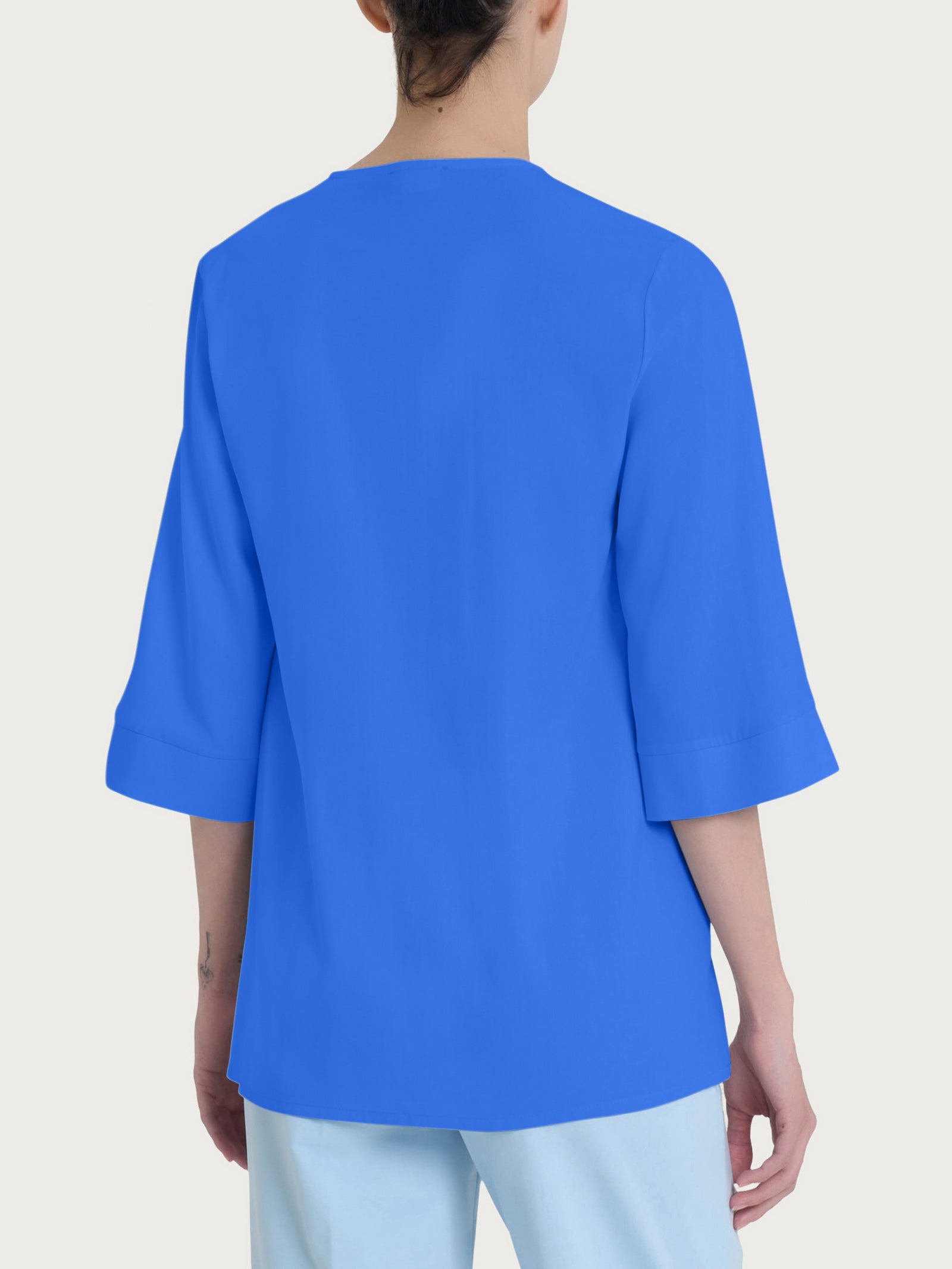 Ragno Ecoseta blusa scollo V dazzling blue viscosa