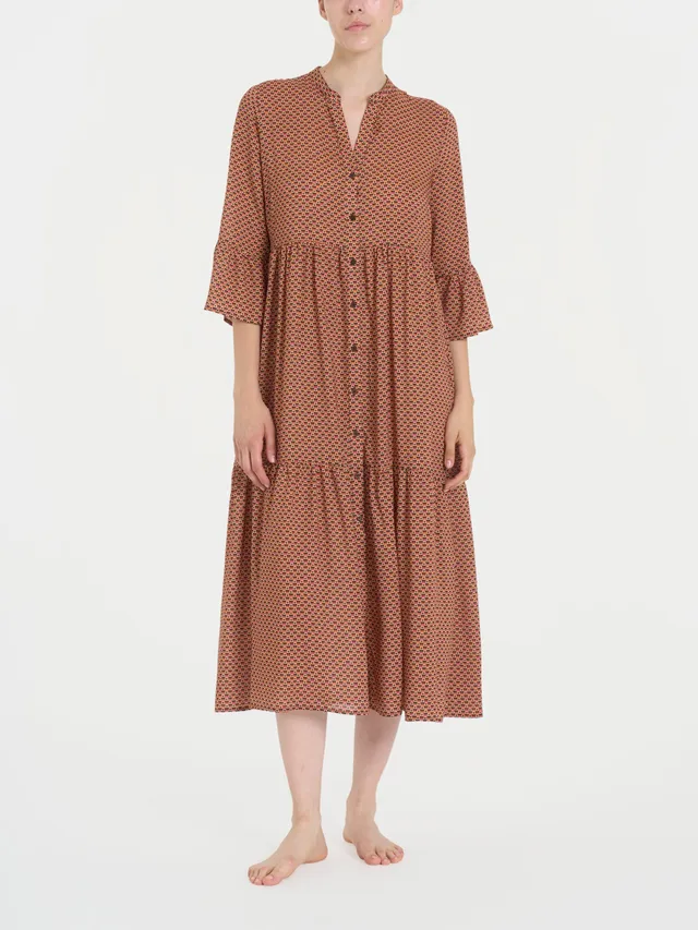 Ragno EcoSeta Abito lungo donna Spice Route manica 3/4
