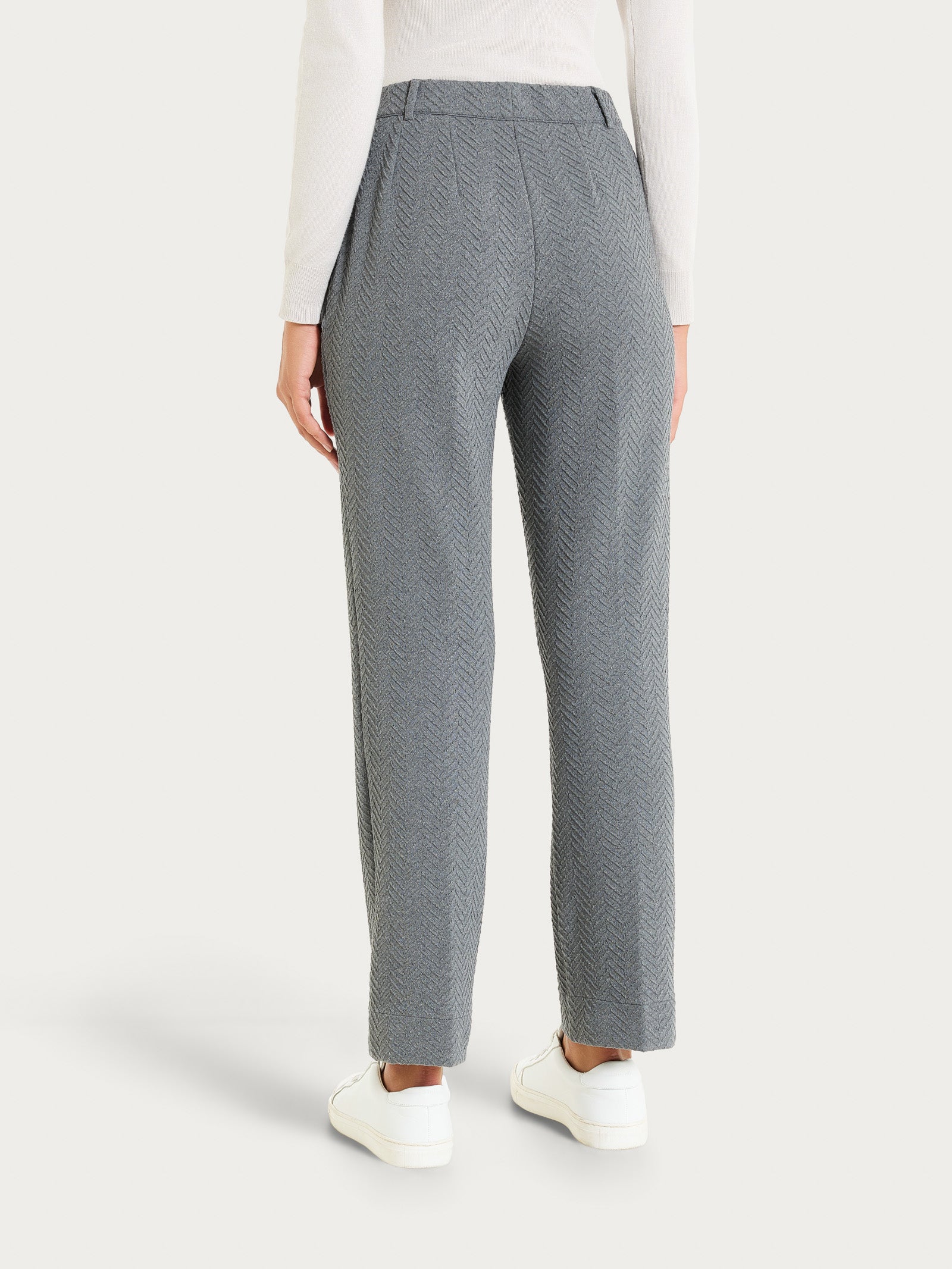 Ragno Eco Jacquard pantalone dritto donna grigio mel spina pesce