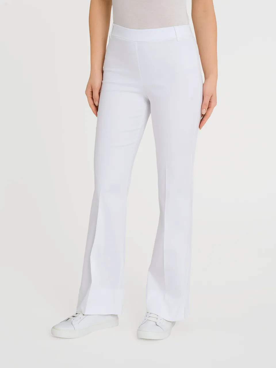 Ragno Pantalone Flare Satin Power Bianco con Spacchi