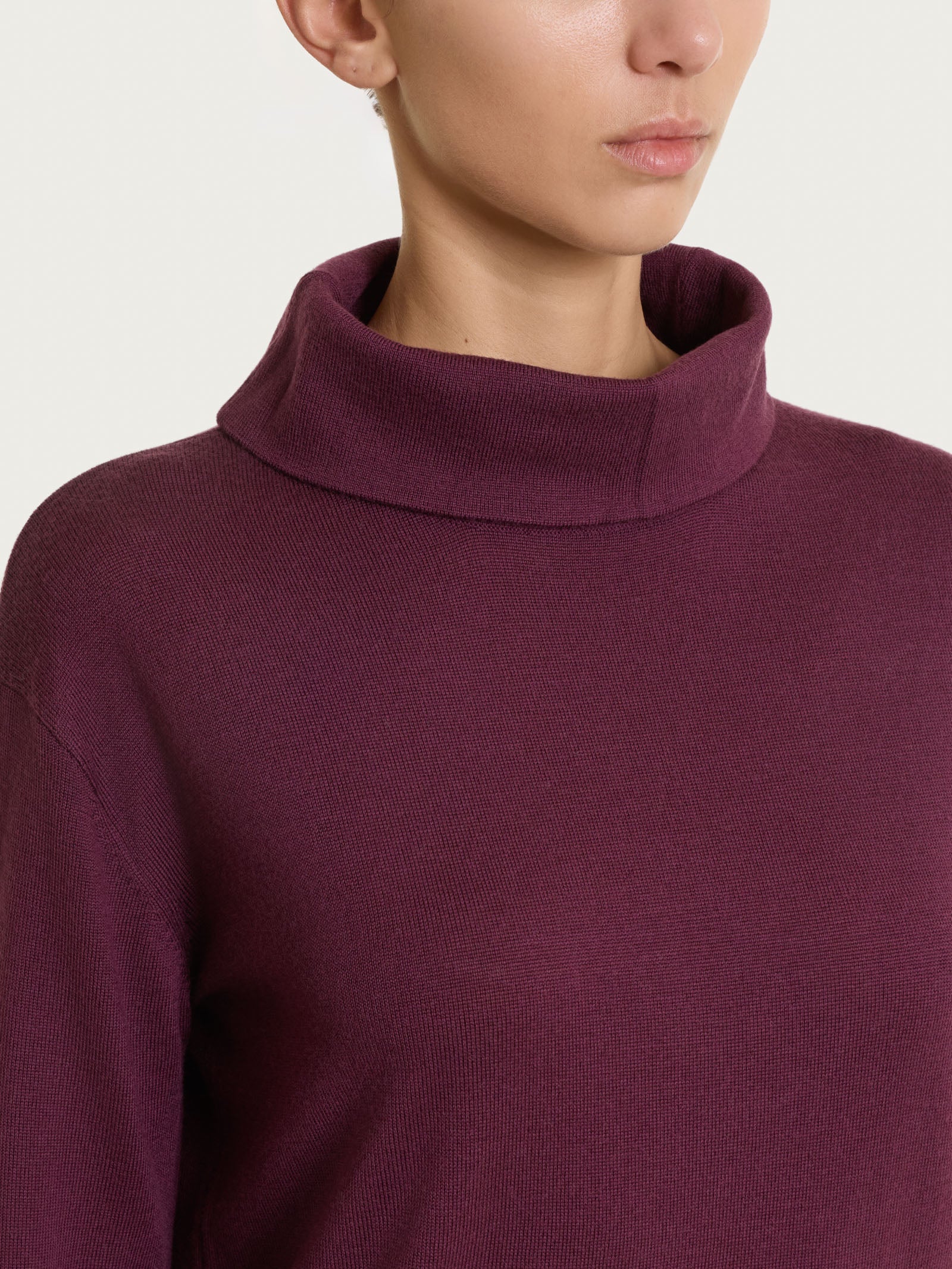 Ragno Merino Soft Maglia con Collo a Ciambella Fig lana merino