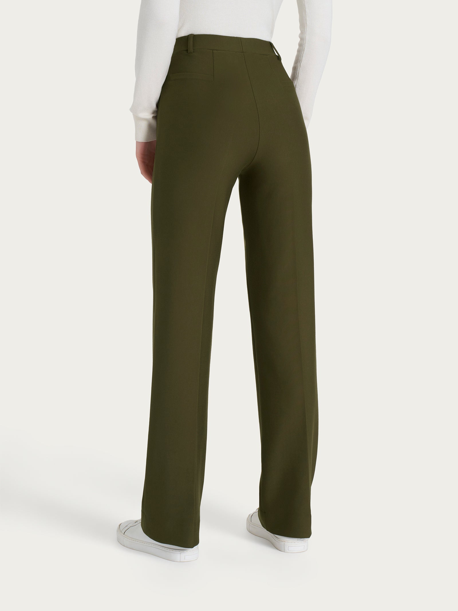 Ragno Compact Pantalone Ampio Wide Leg Dark Olive