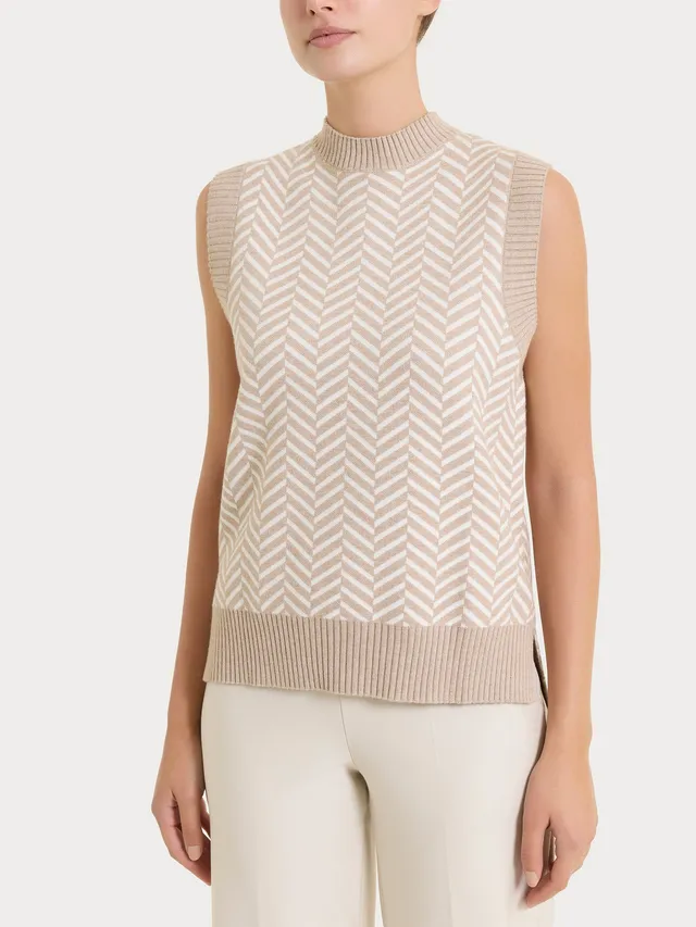 Ragno Super Soft Gilet spigato smanicato fantasia cammello