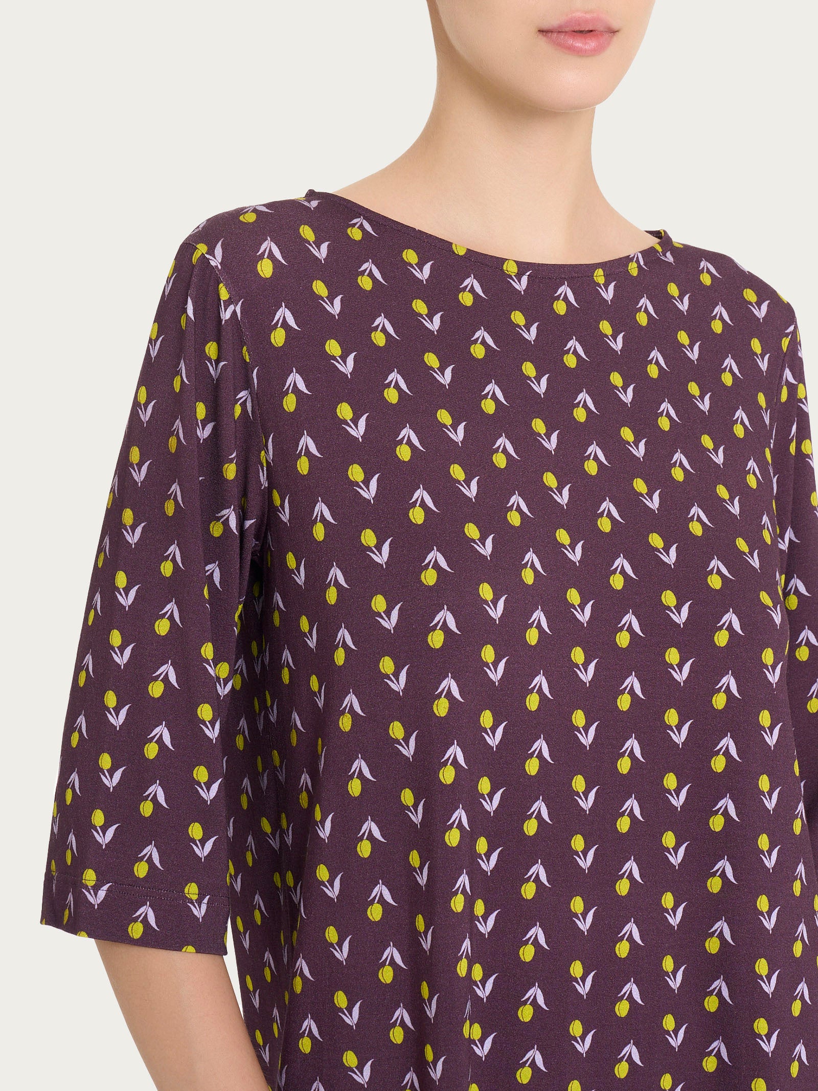 Ragno Viscosa Summer maglietta girocollo tulip plum perfect crêpe