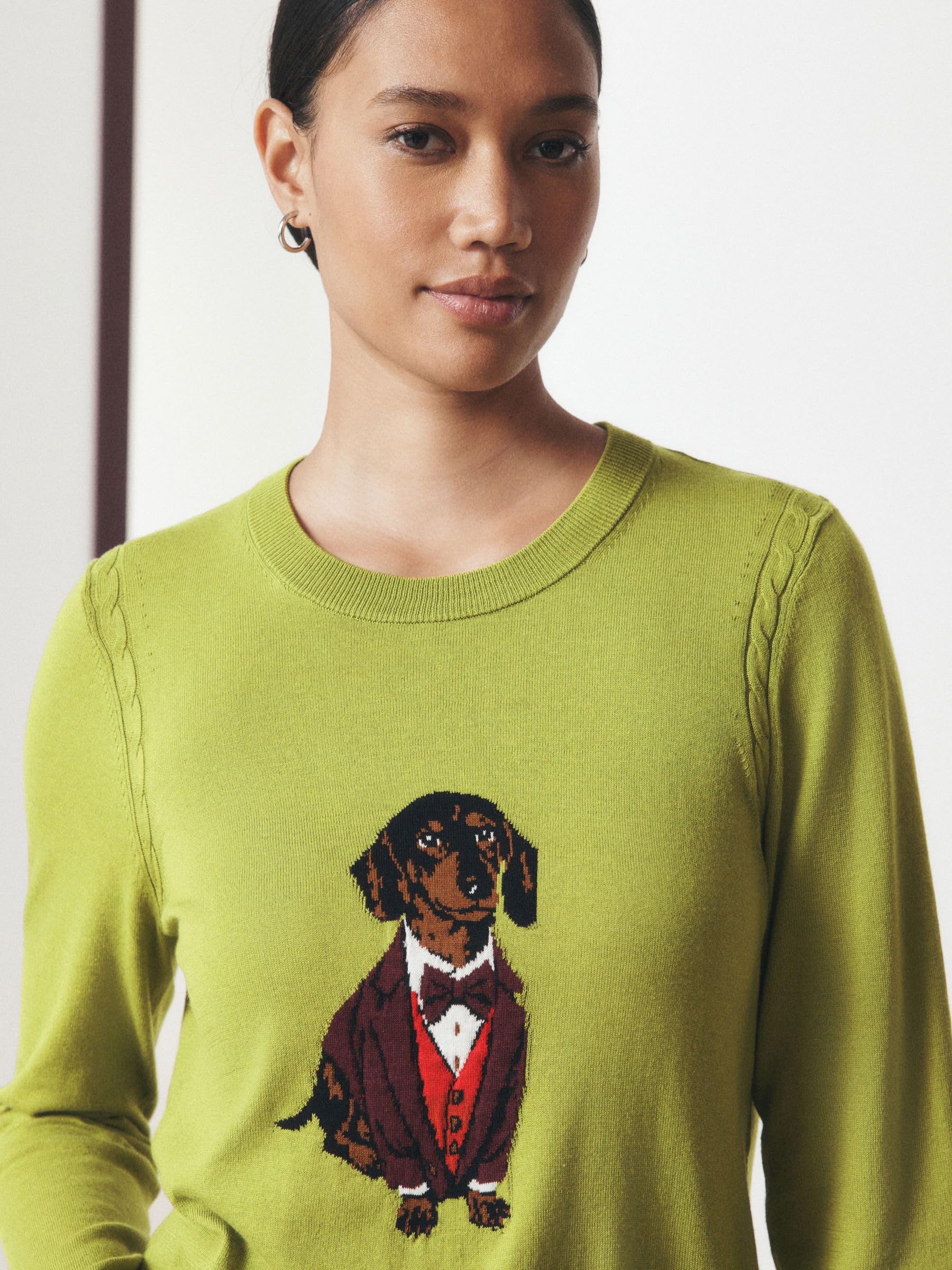 Next maglione donna girocollo misto cotone XS verde