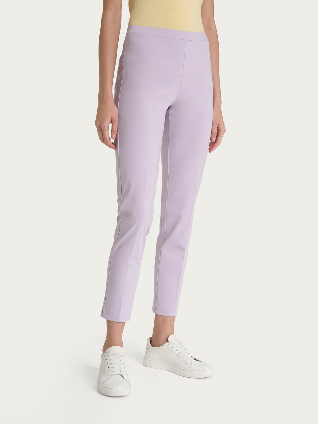 Ragno Compact Light pantaloni capri donna malva con spacchi