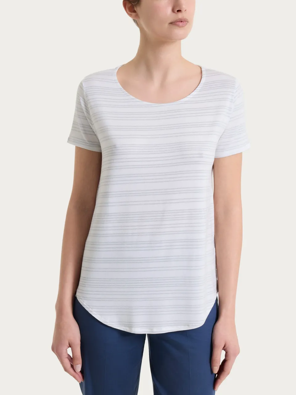 Ragno Perfetta Revolution maglietta righe Fant.White lurex fresca