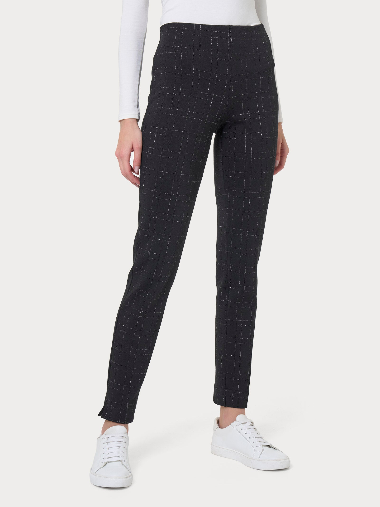 Ragno Eco Jacquard Pantalone Sigaretta Nero fantasia check