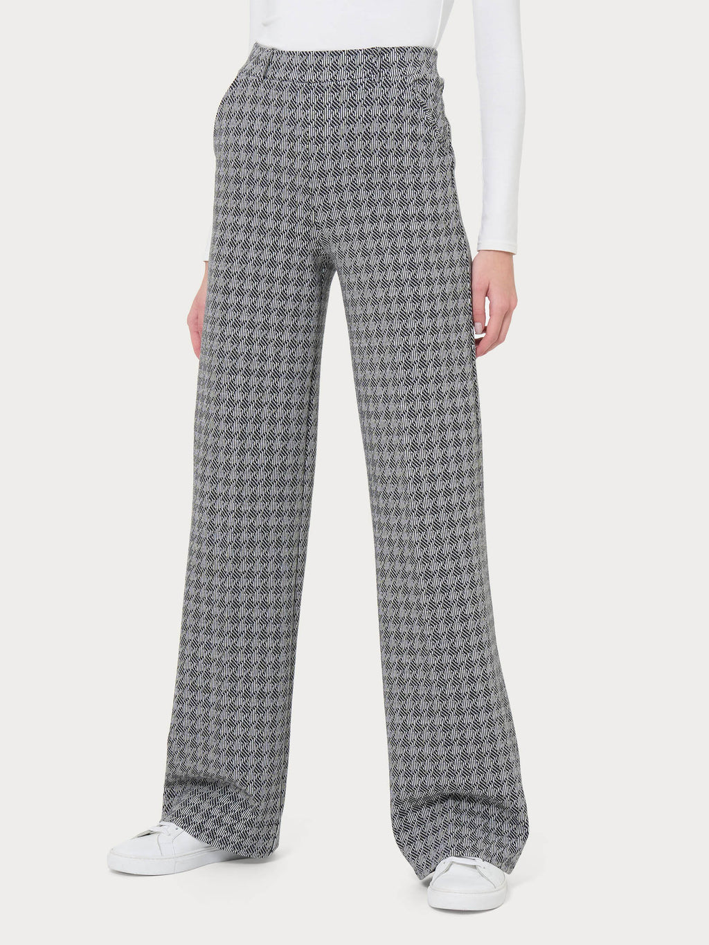 Ragno Eco Jacquard Pantaloni Palazzo Fant. Black