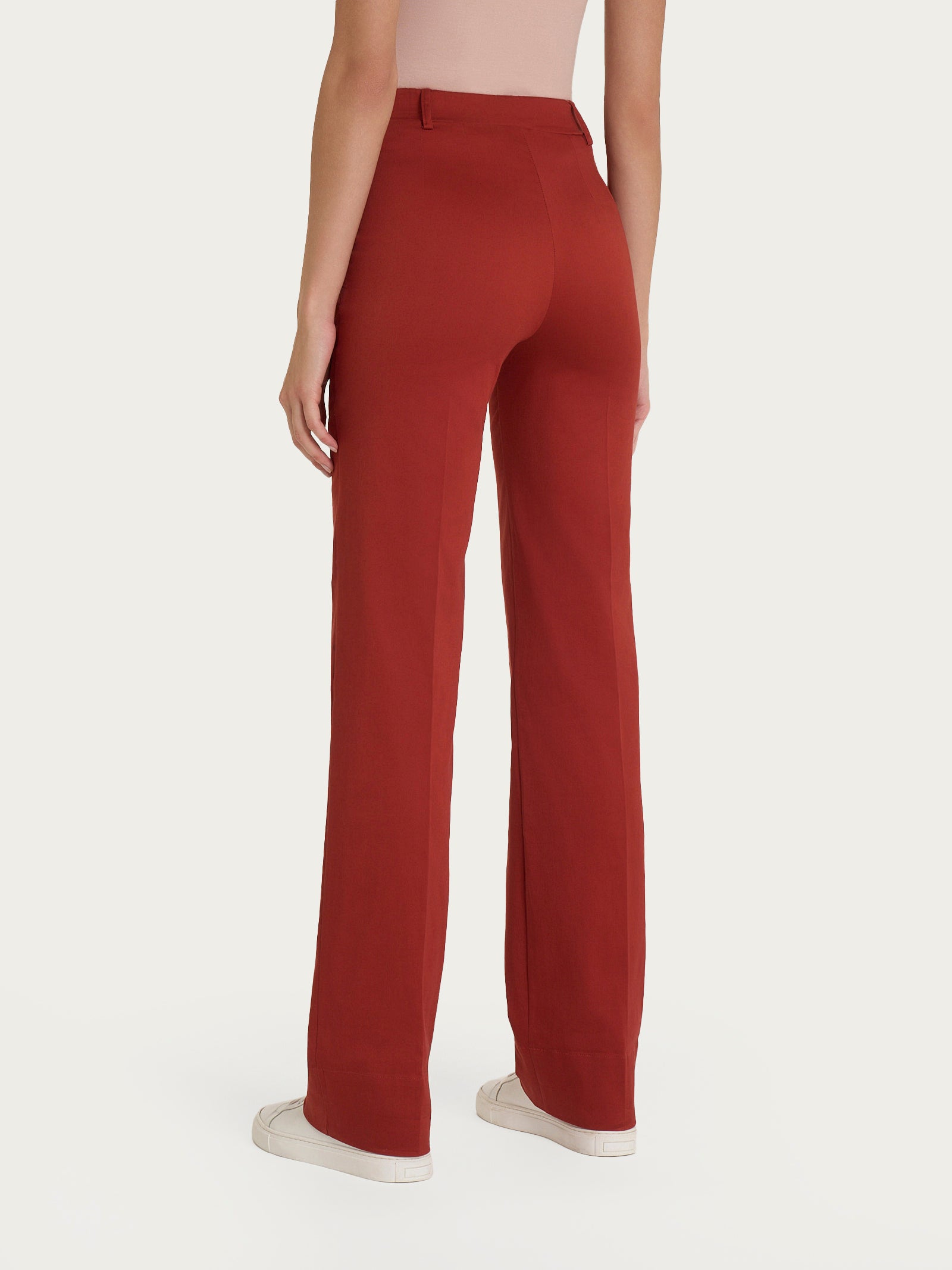 Ragno Satin Power Straight Leg pantalone cotone Red Ochre
