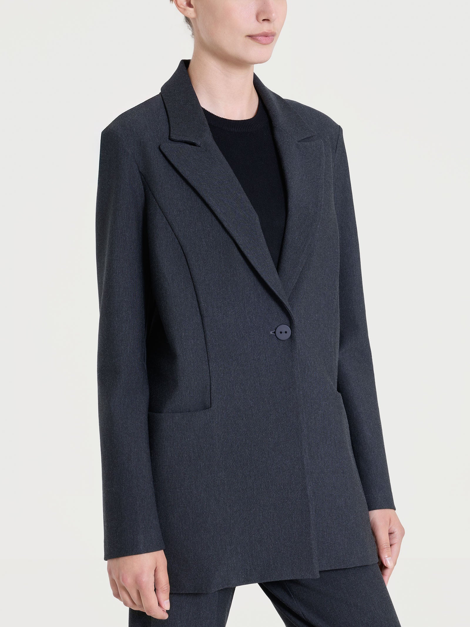 Ragno Compact Blazer Over Rever Lancia Oscuro Mel. Destrutturato