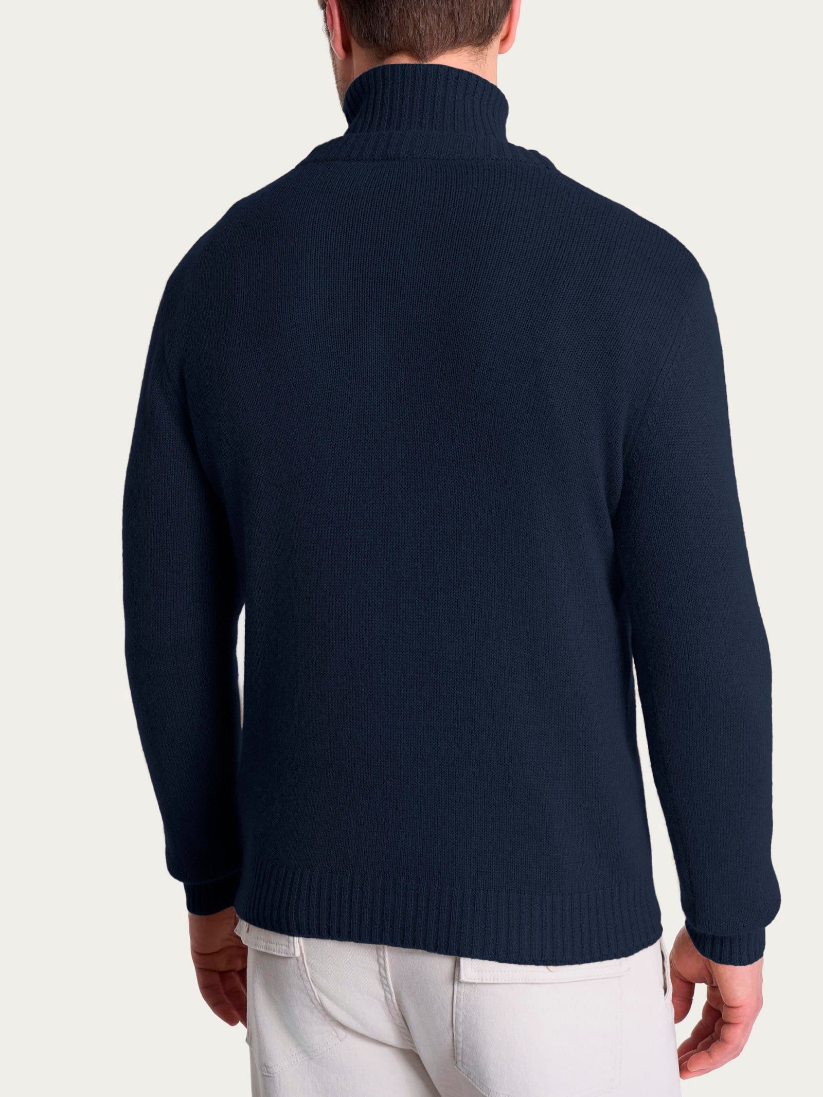 Ragno Natural Soft Cardigan Scollo V Lana Uomo Bleu