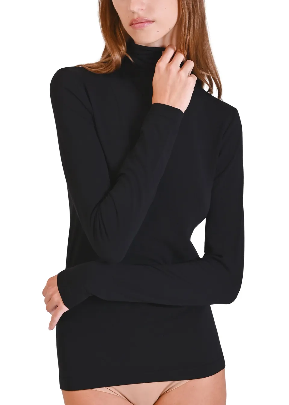 Philippe Matignon Modal e Seta maglia collo alto donna