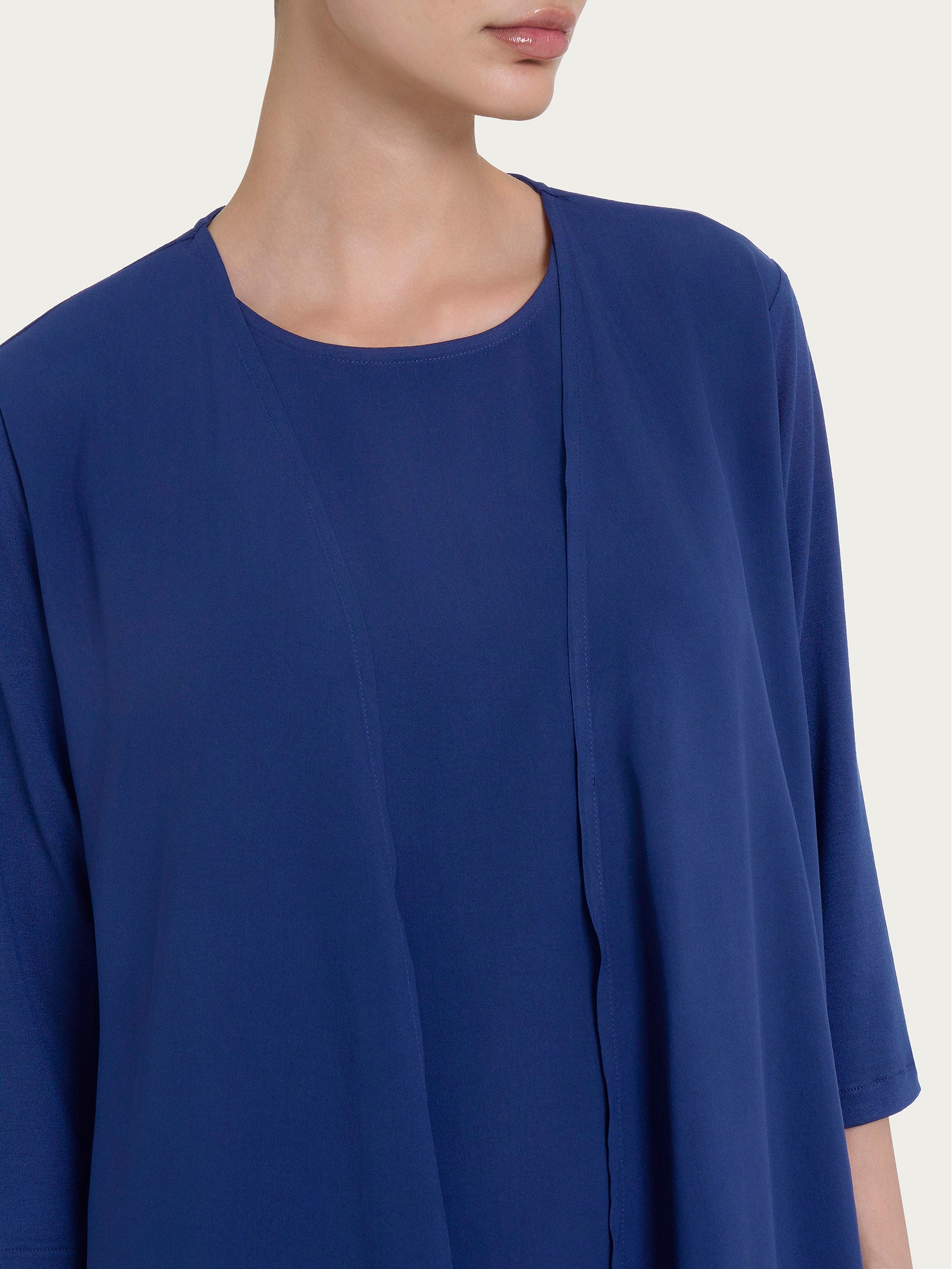 Ragno Viscosa Summer cardigan donna blu manica 3/4