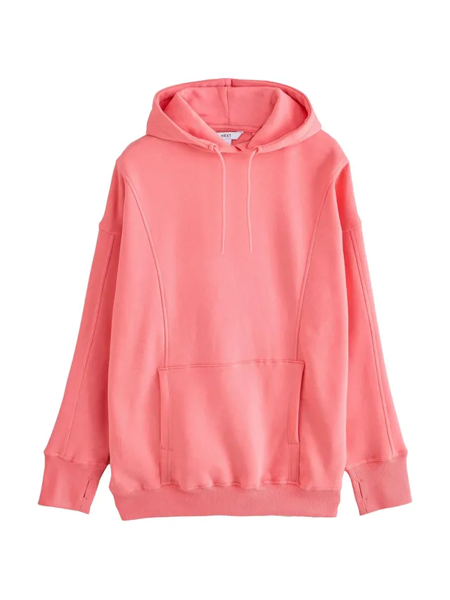 NEXT Lunga Cappuccio Rilassata Felpa Donna S Rosa Vestibilità Comoda