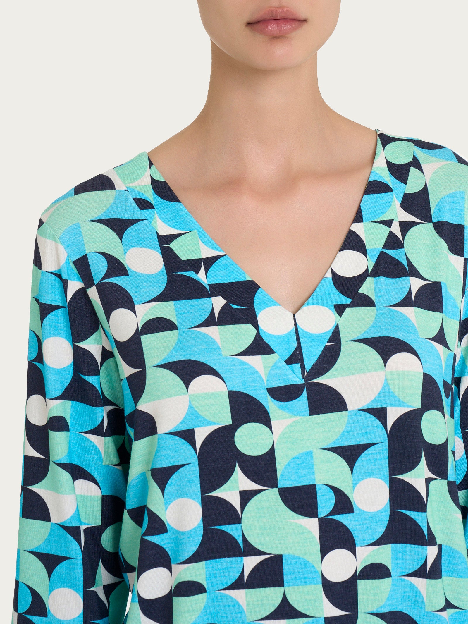 Ragno Viscosa Summer blusa scollo V Fant. Aquarius manica 3/4