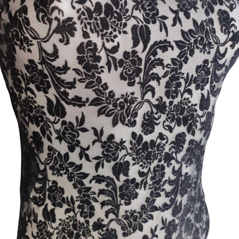 Lady C Body ricamato tulle e modal spalla larga
