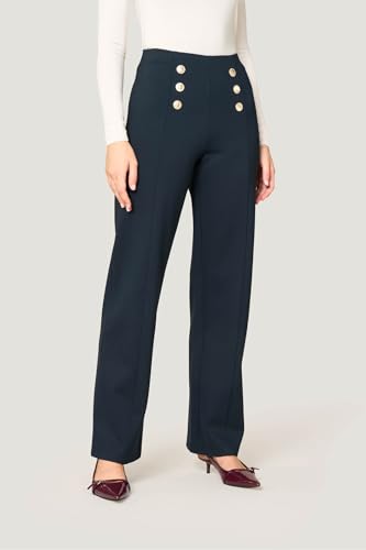 Goldenpoint Wide Leg Pantaloni Viscosa Bottoni Svasati