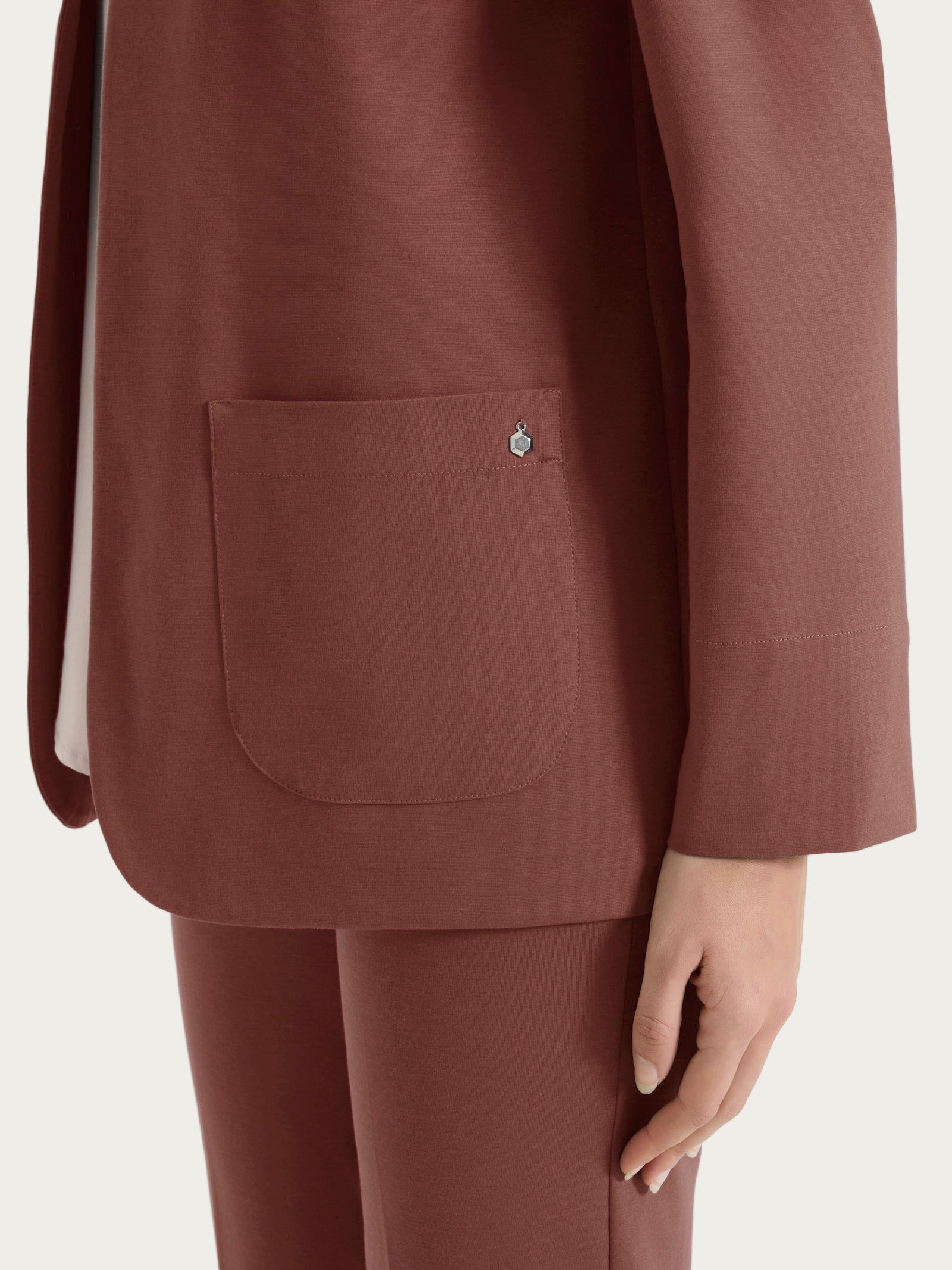 Ragno Compact Light Blazer Senza Revers Cappuccino Over