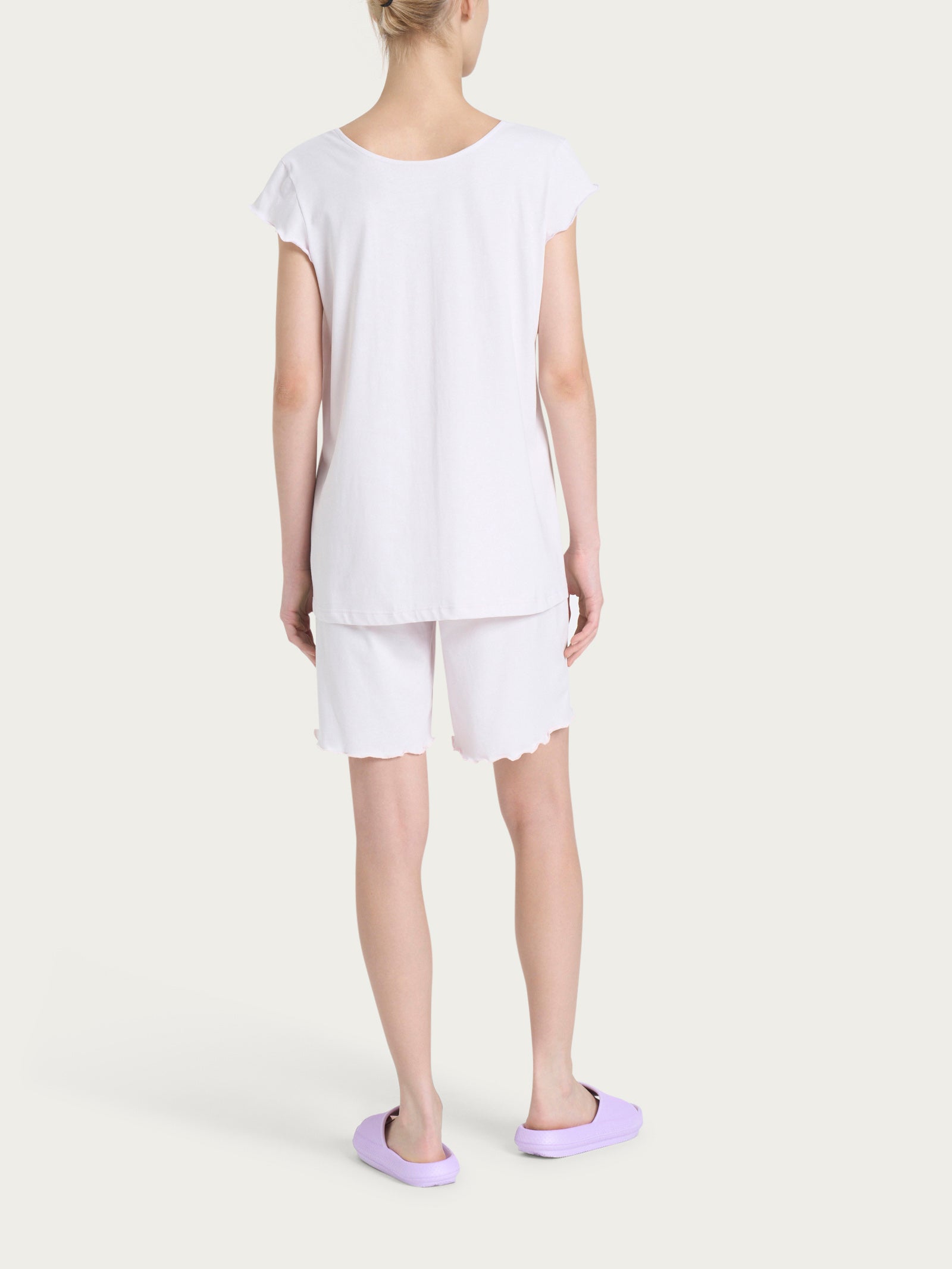 Ragno Pigiama Corto Scollo V Jersey Cotone Orchid Tint