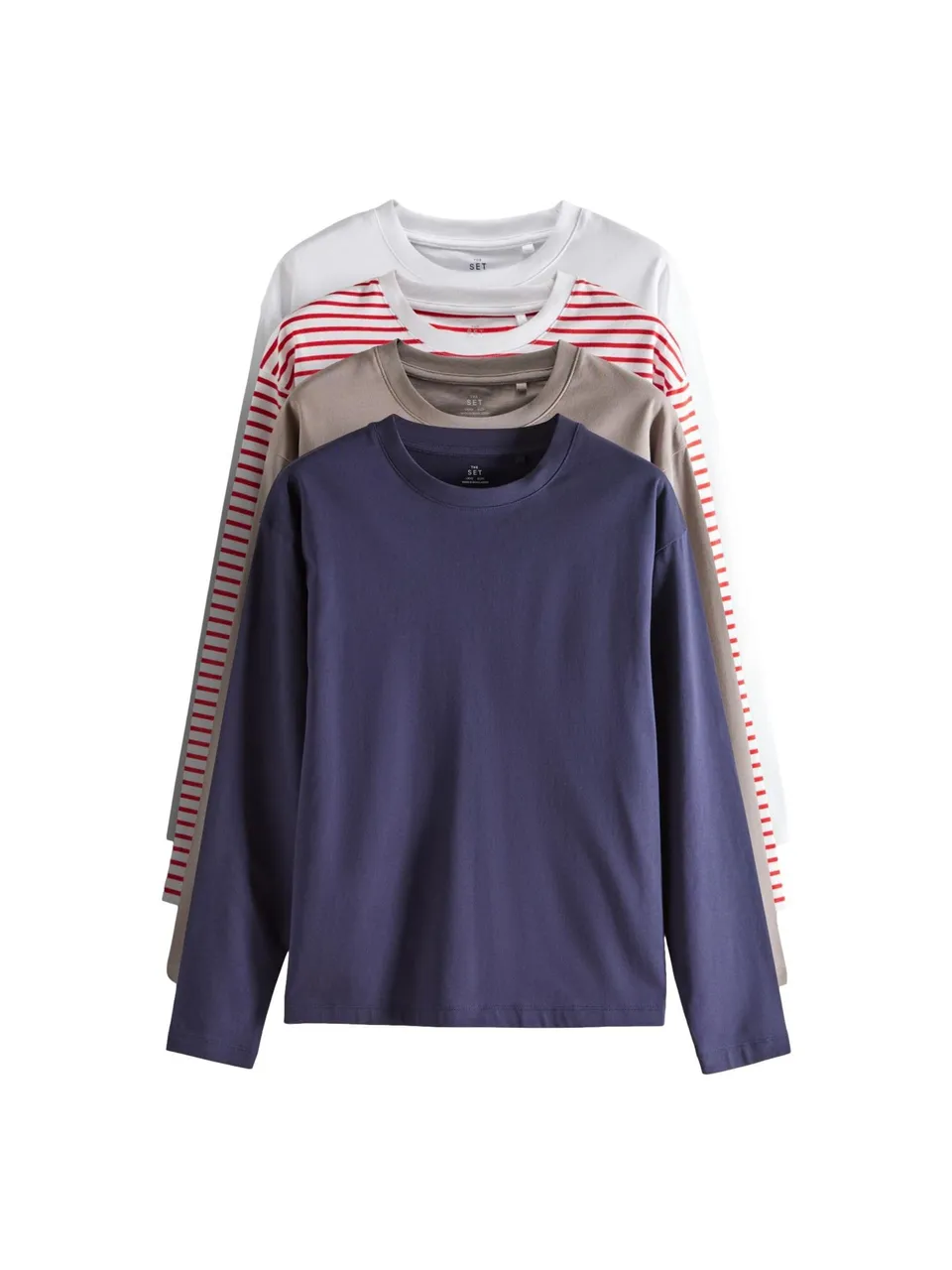 Geo Next The Set t-shirt maniche lunghe pesanti 4 pezzi cotone