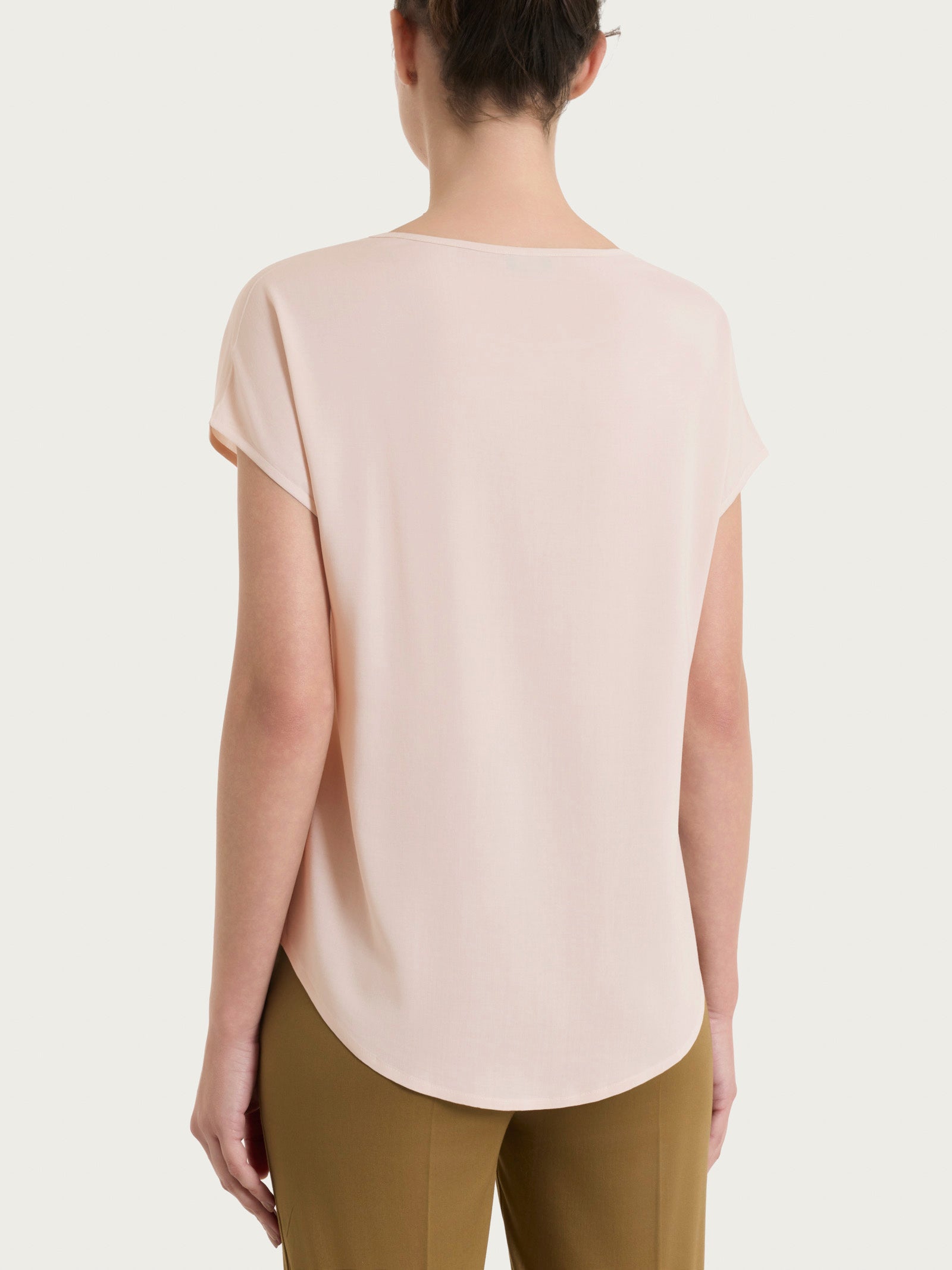 Ragno Voile Stretch Blusa kimono cameo rose manica corta