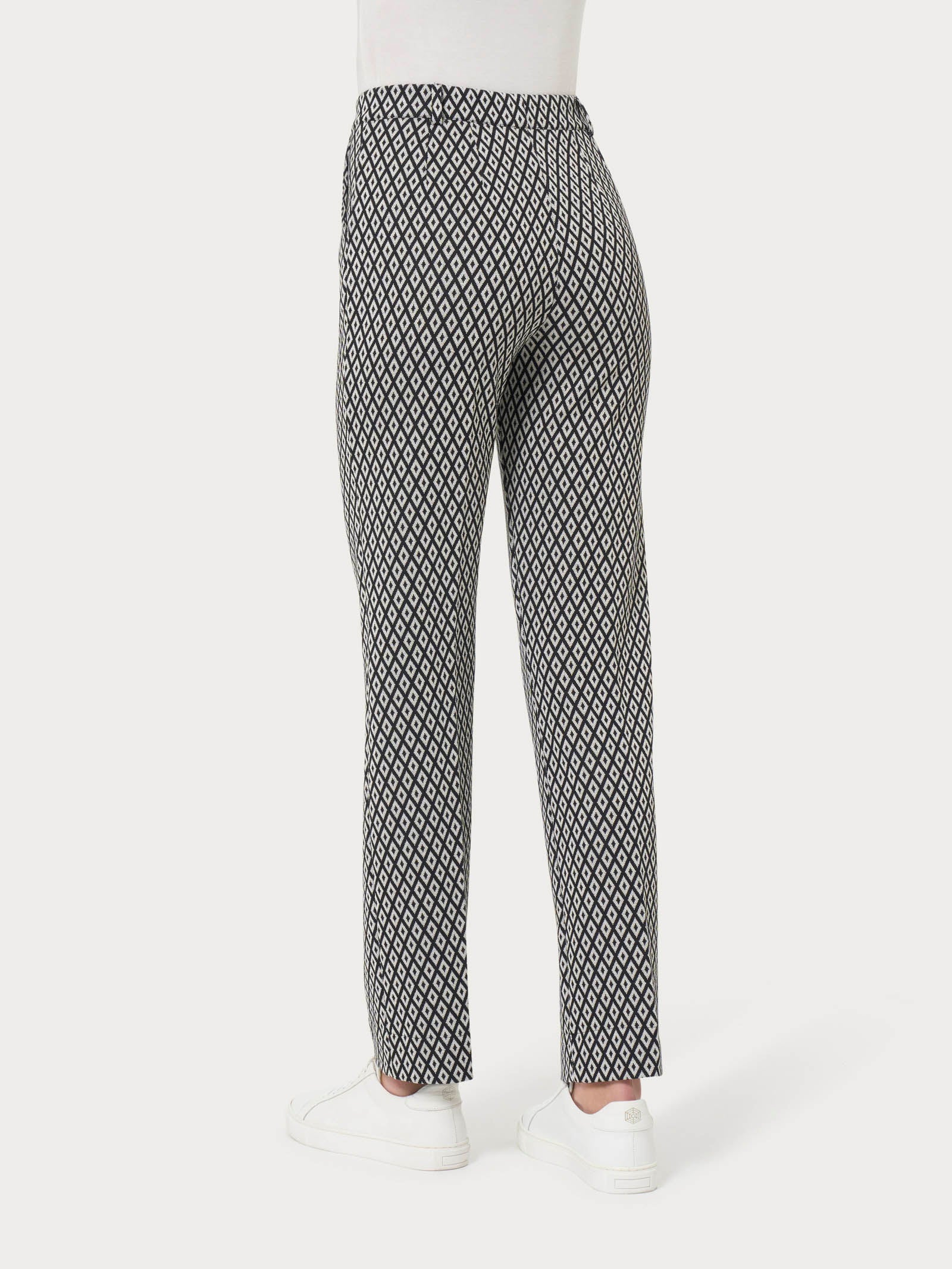 Ragno Compact pantalone nero rombi gamba dritta