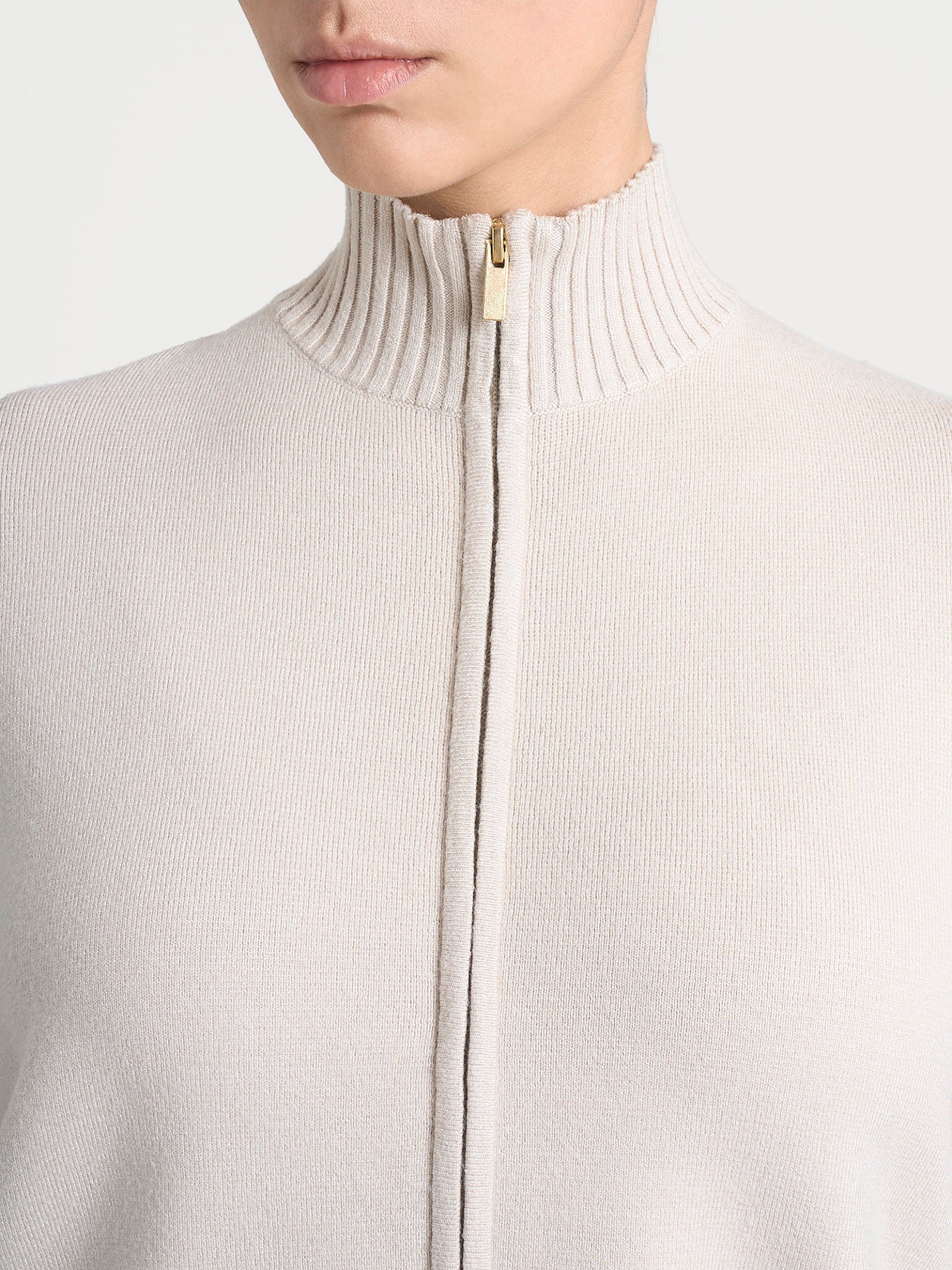 Ragno Cardigan Donna Zip Champignon in Misto Viscosa