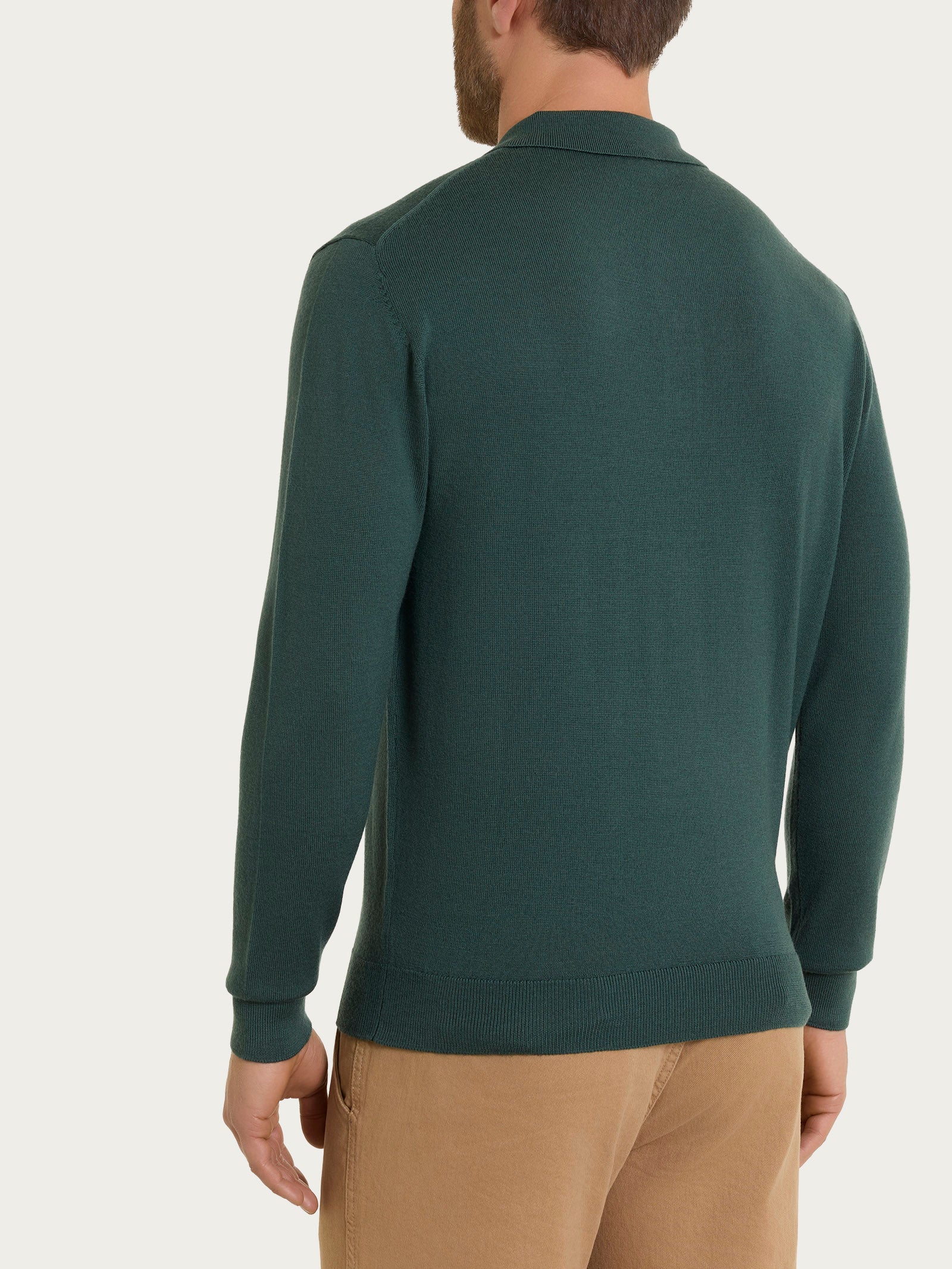 Ragno Merino Soft polo uomo Dark Forest in lana
