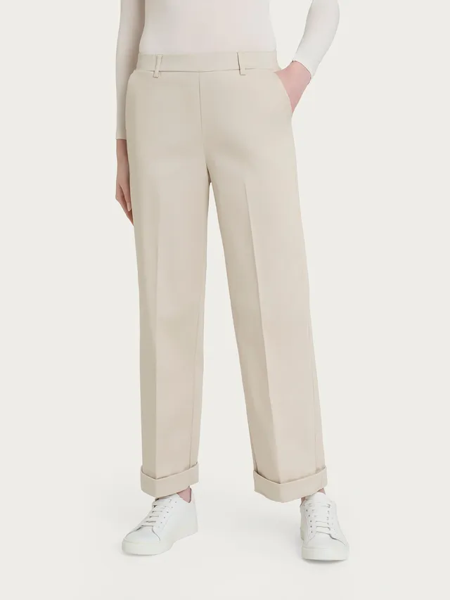Ragno Satin Power pantalone dritto tasche risvolto Champignon