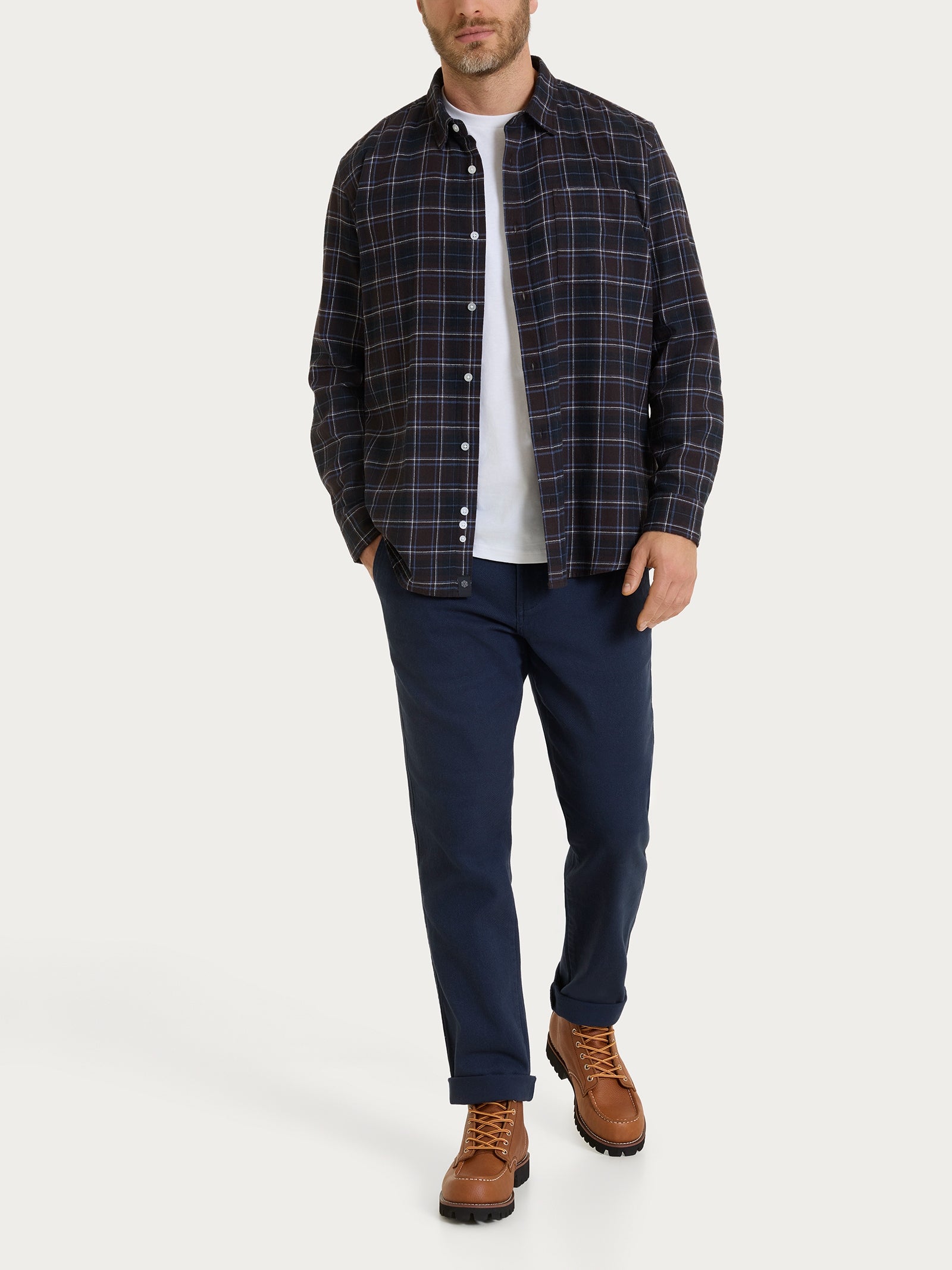 Ragno Cotton Flannel camicia tartan chocolate flanella