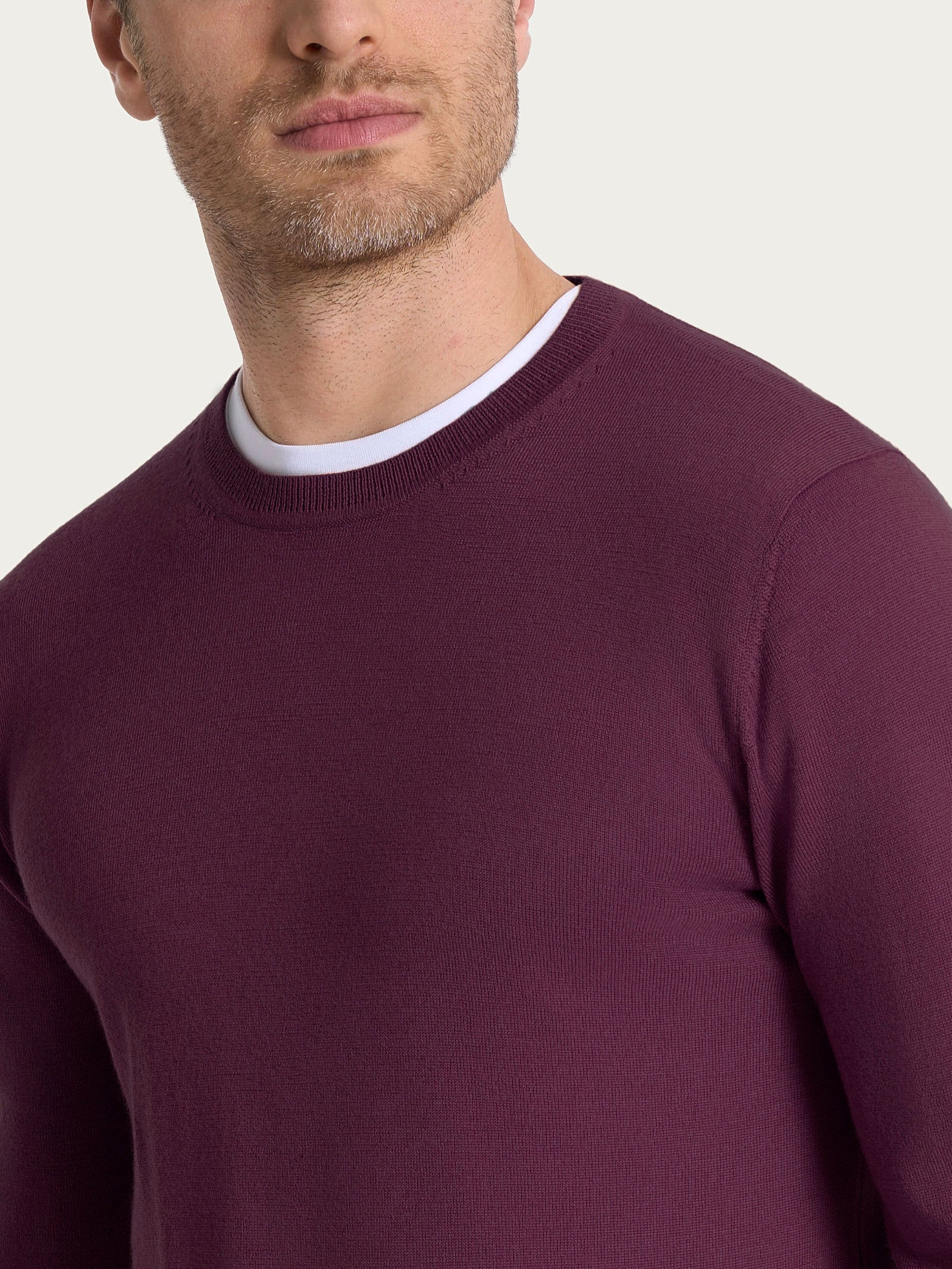 Ragno Merino Soft Pullover Girocollo Uomo Fig lana merino