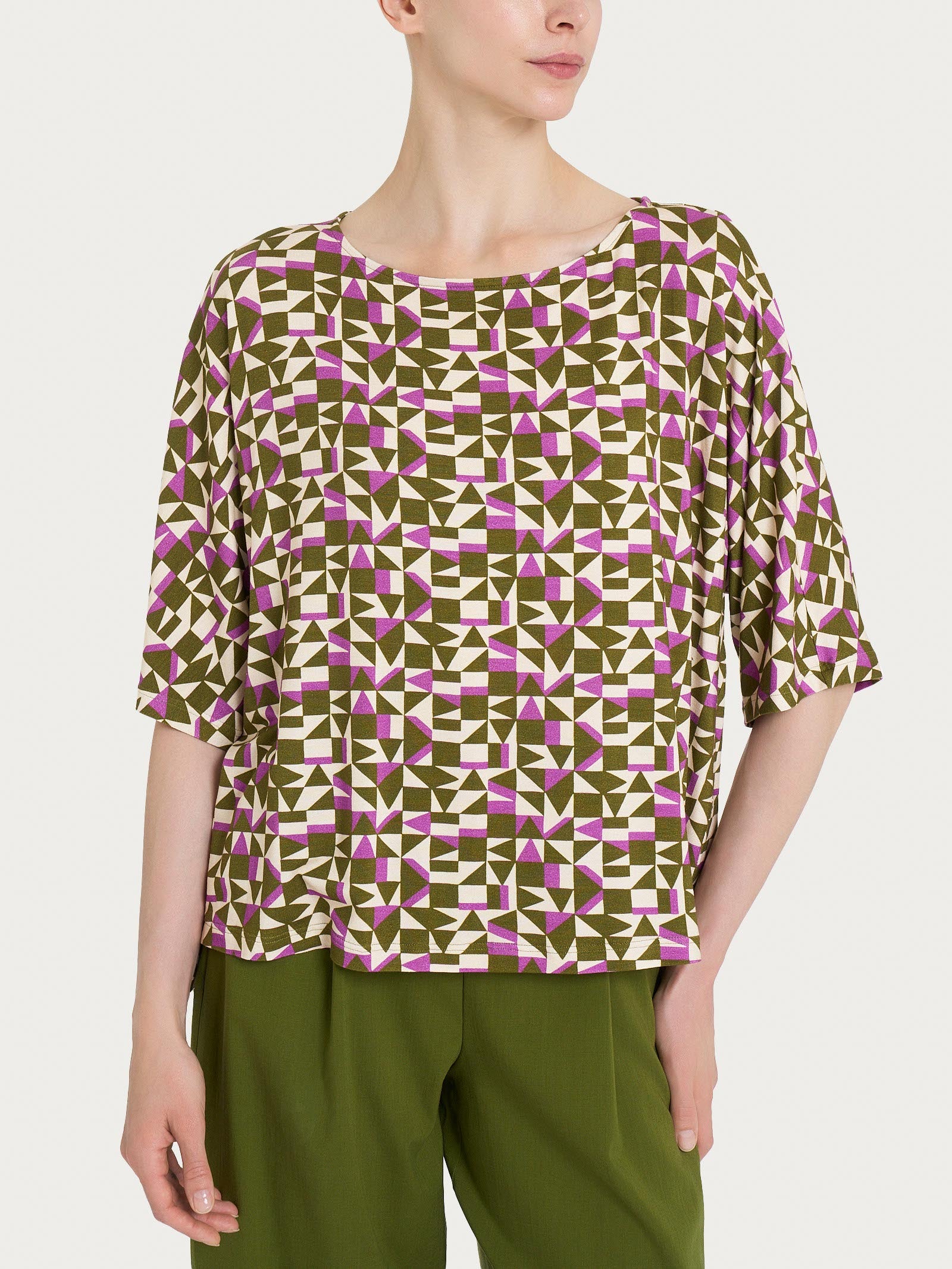 Ragno Viscosa Summer Maglia girocollo Cattleya Orchid viscosa