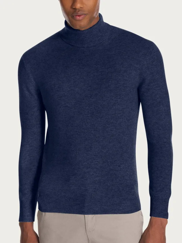 Ragno Dolcevita Cashmerino Maglia Uomo Denim Mel. Misto Lana