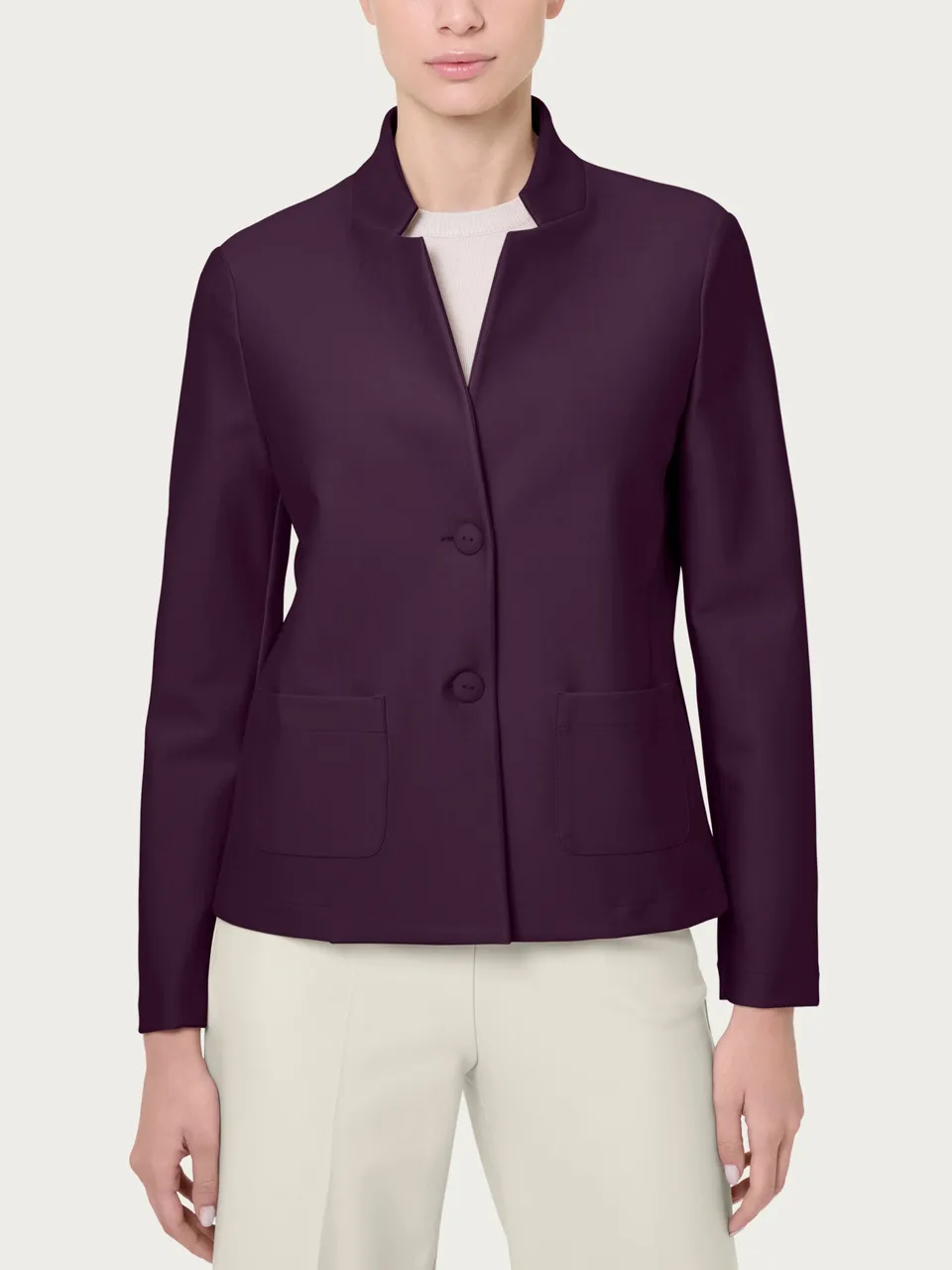 Ragno Compact Blazer Corto Plum Perfect due bottoni