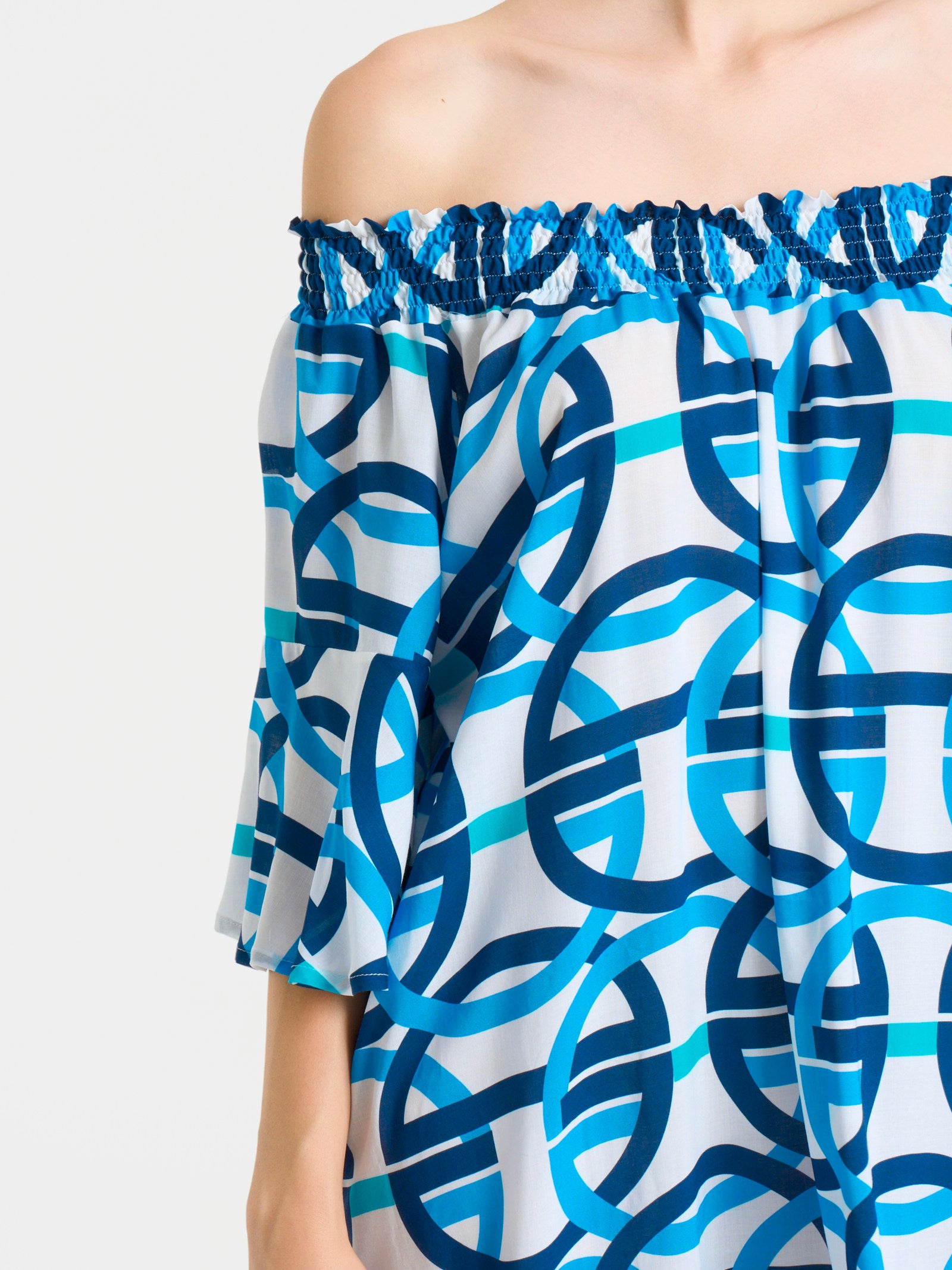 Ragno Beachwear Abito EcoSeta Fant.Bianco viscosa manica 3/4