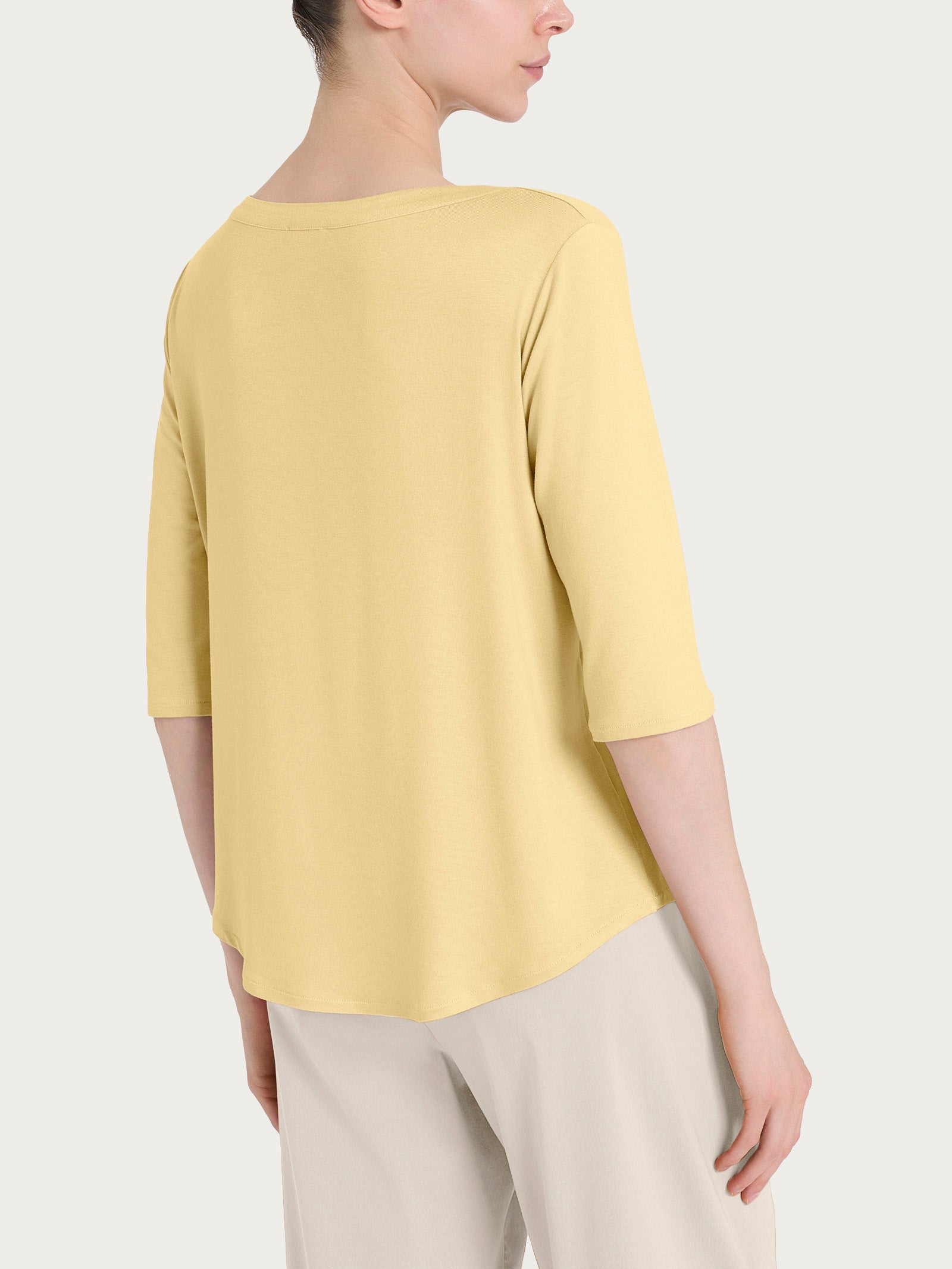 Ragno Viscosa Summer maglietta girocollo Pale Banana manica 3/4