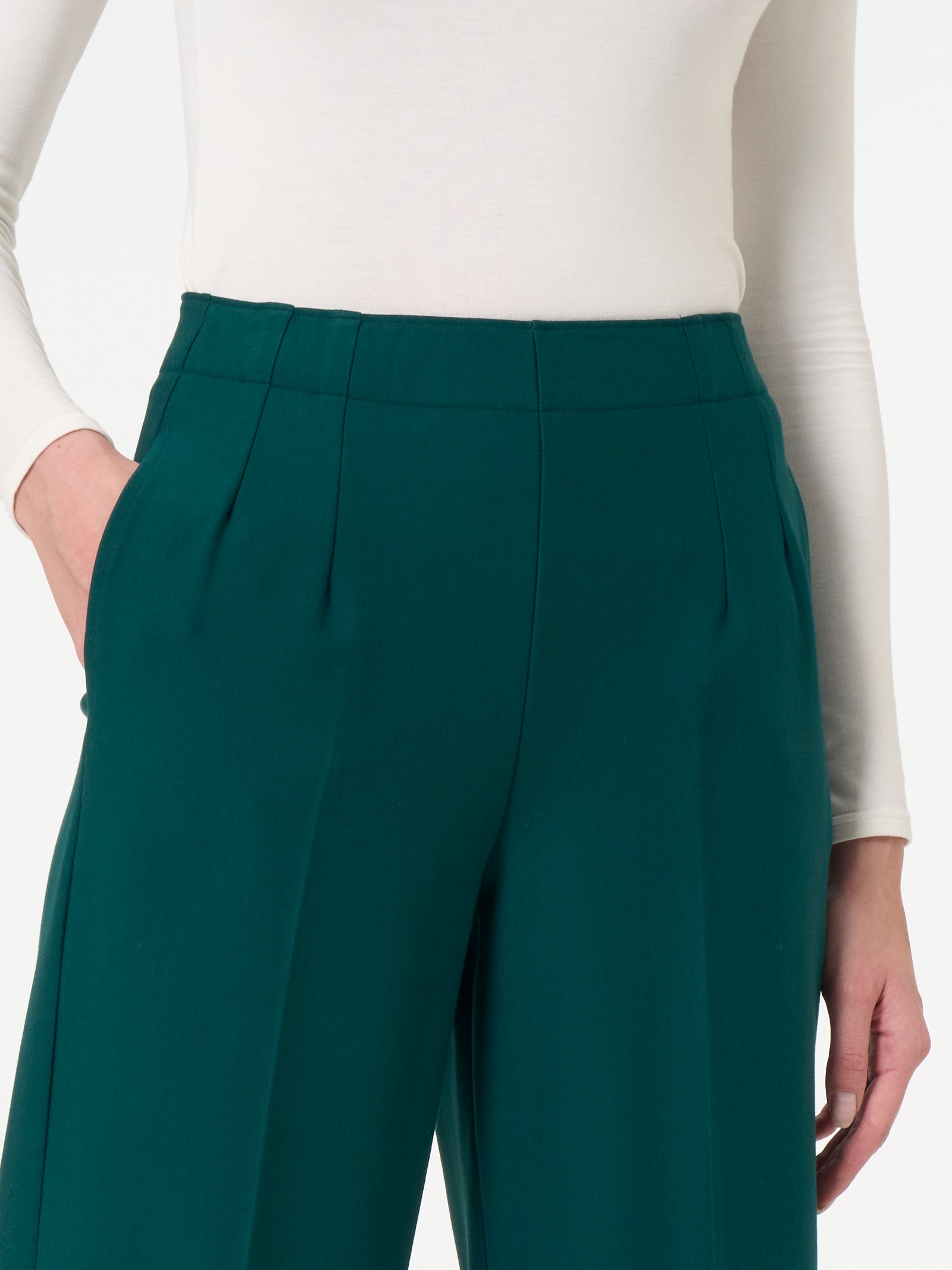 Ragno Compact The Wide Leg pantalone ampio verde Rain Forest
